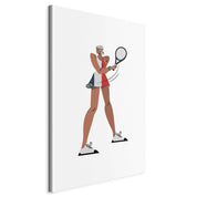 Tableau - Tennis Player With a Racket on a Light Background - Illustration