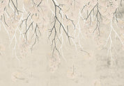 Papier peint - Abstract falling leaves - subtle nature motif with branches