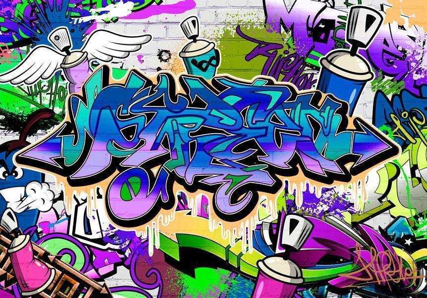 Papier peint - Graffiti: violet theme