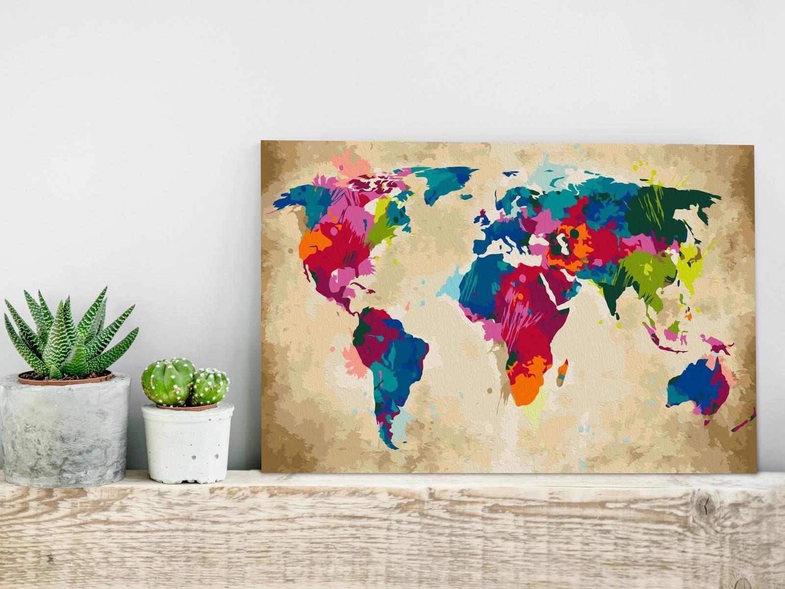 Peinture par numéros - World Map (Colourful)