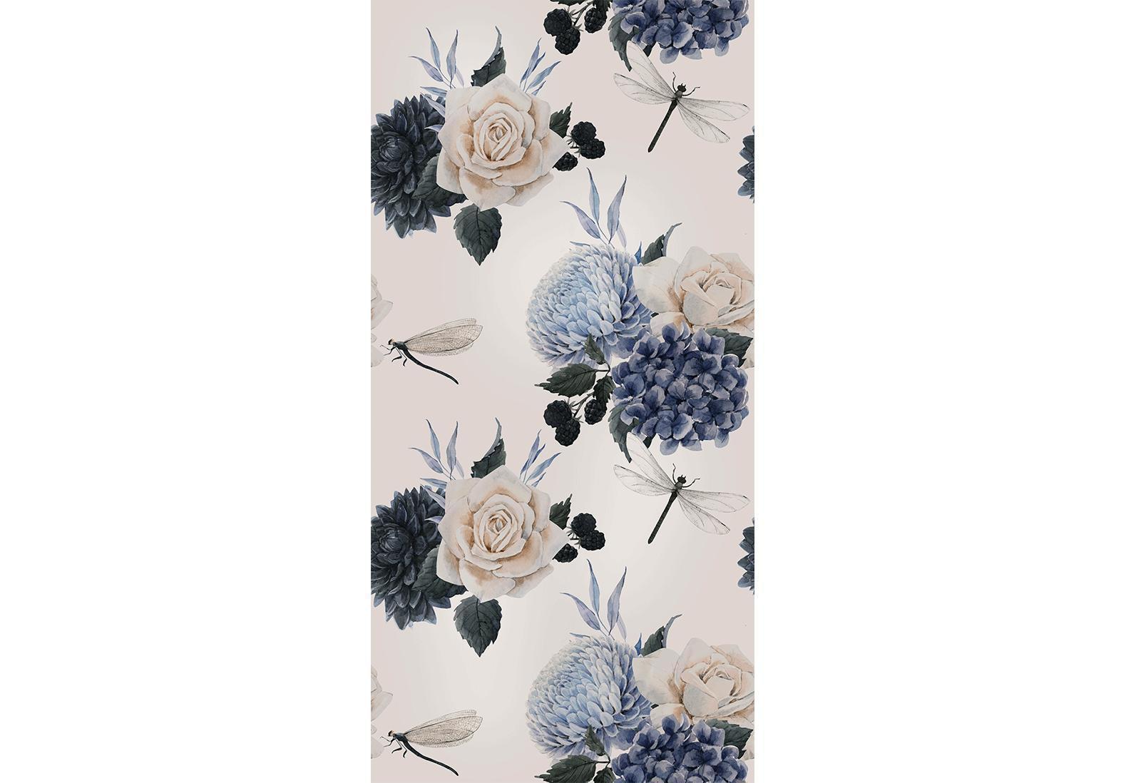 Tapisserie murale - Roses and Hydrangeas