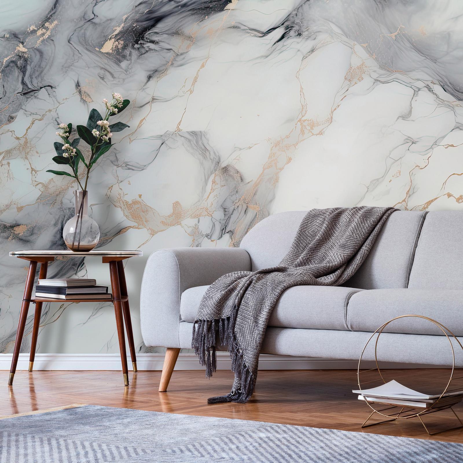 Papier peint - Elegant Marble - Stone Structures in Neutral Colours