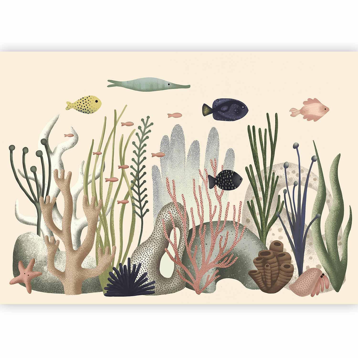 Papier peint - Underwater World - Fish and Corals in Pastel Colours