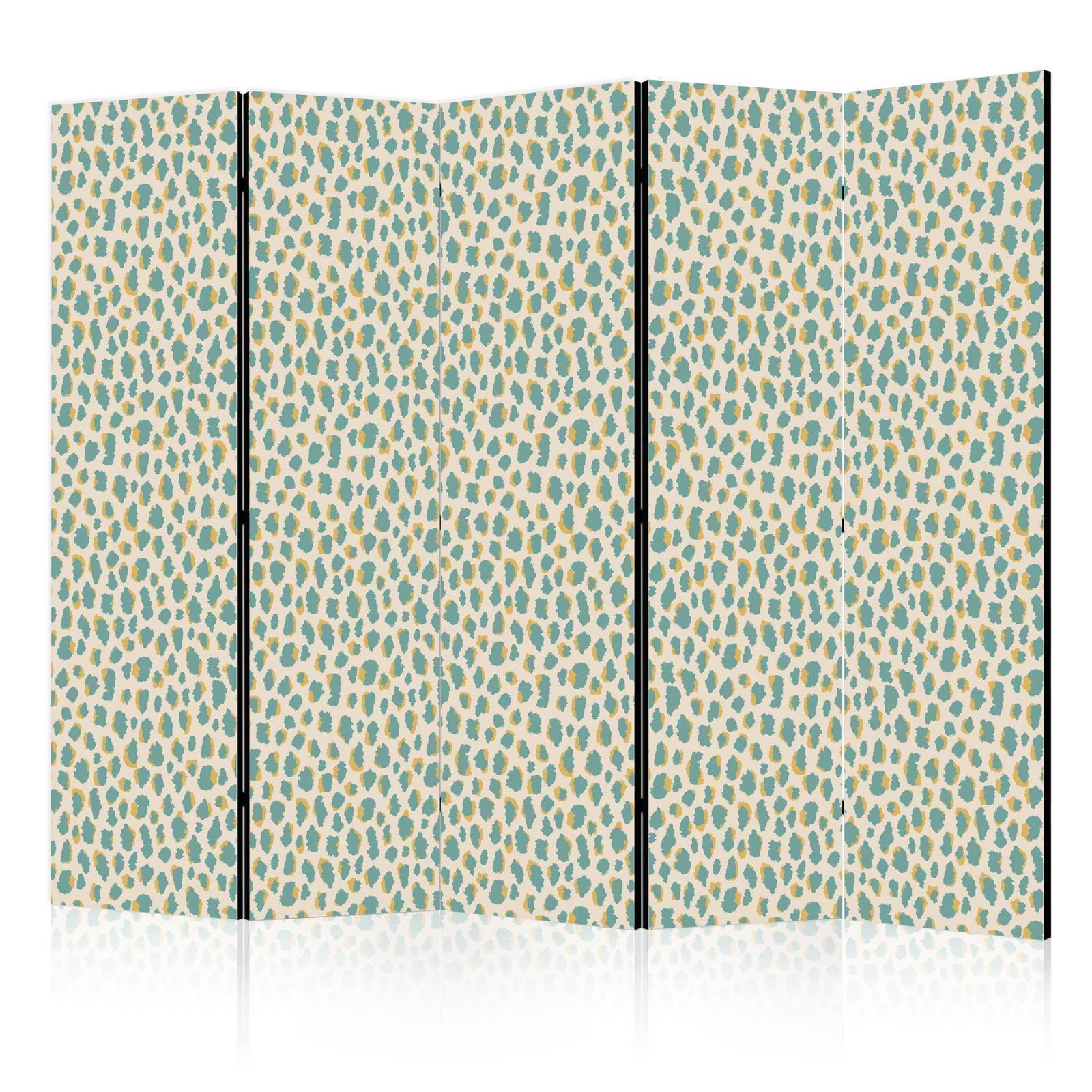 Paravent - Giraffe Pattern - Animal Pattern in Turquoise Spots on a Light Background