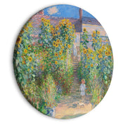 Tableau rond - Claude Monet’s Garden at Vétheuil - Farmhouse With Sunflowers