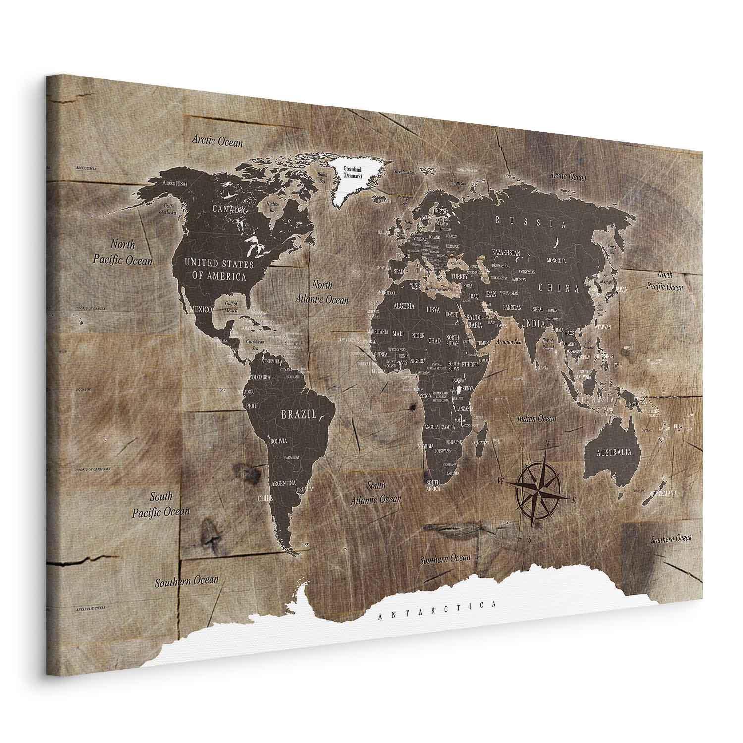 Tableau - World Map: Wooden Mosaic