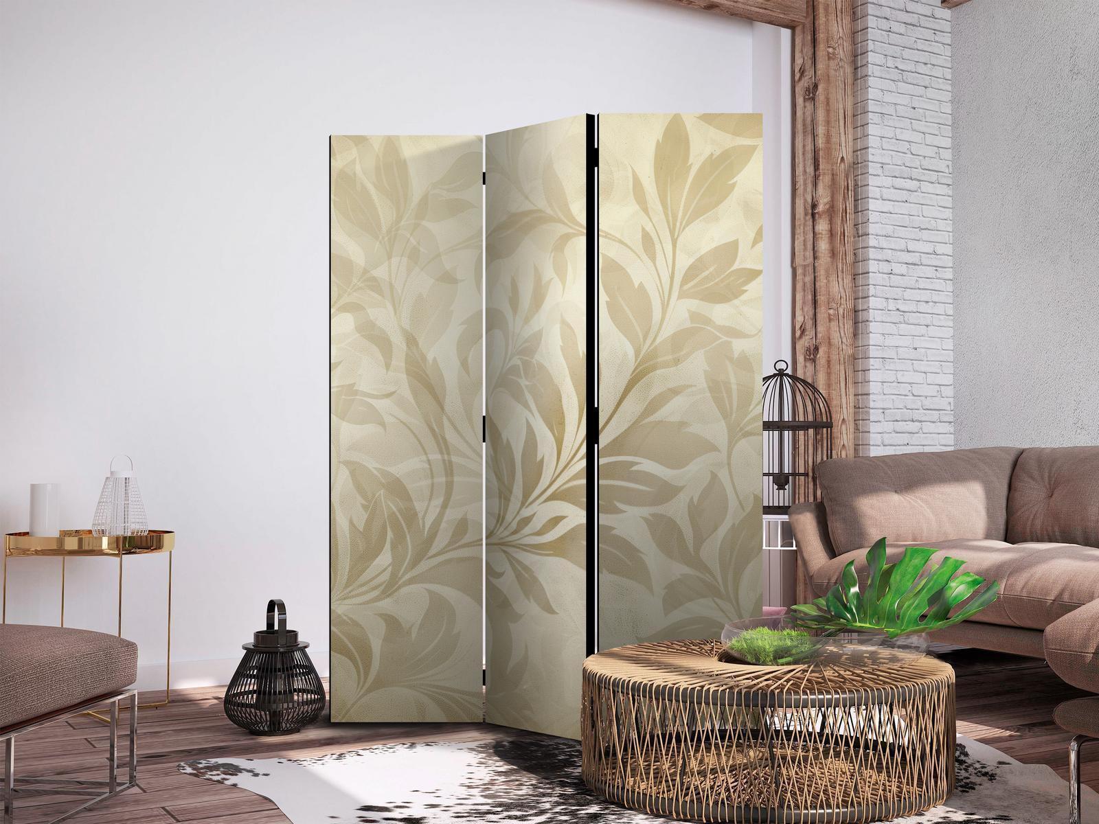 Paravent - Botanical Motif with Leaves and Vines in Sandy Colors