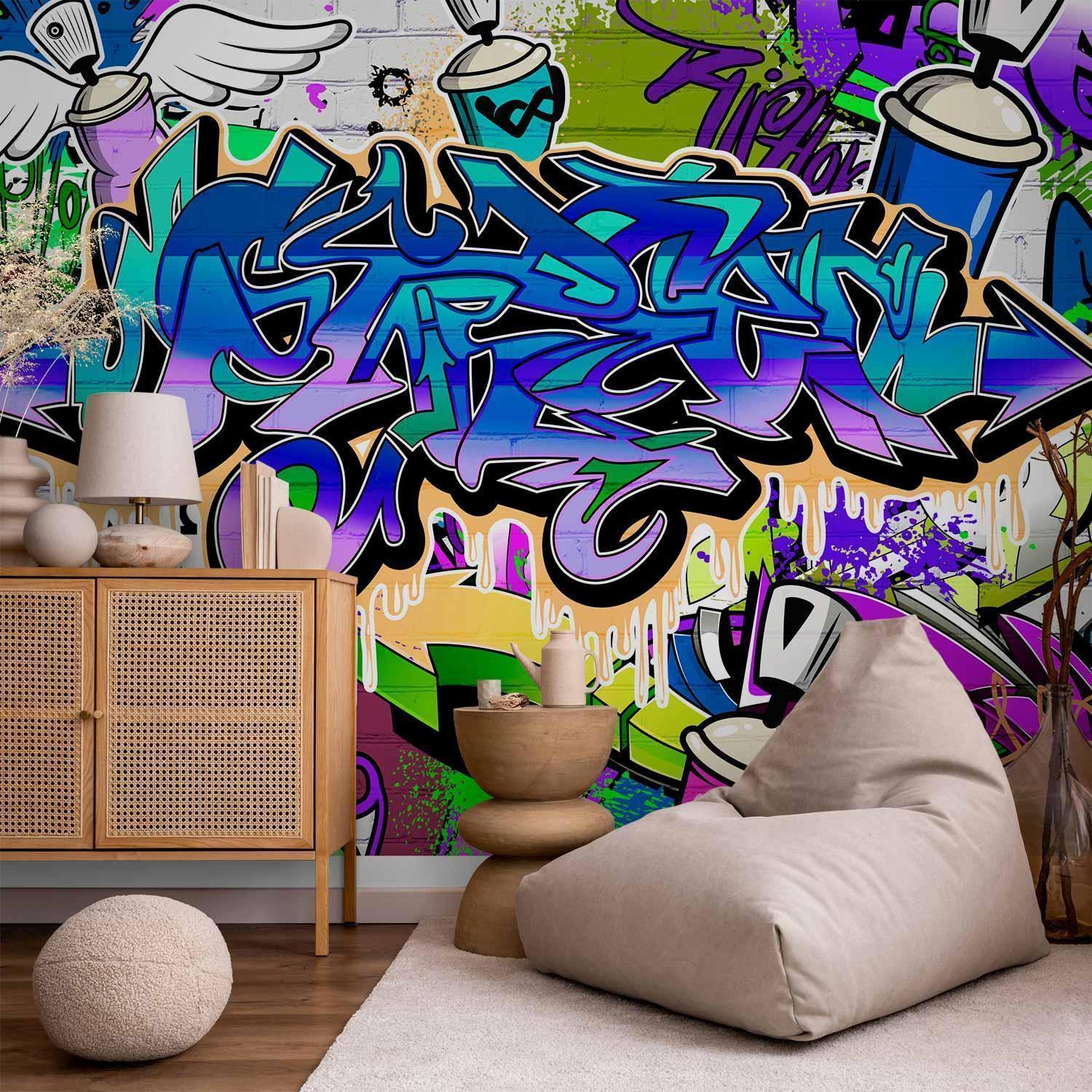 Papier peint - Graffiti: violet theme