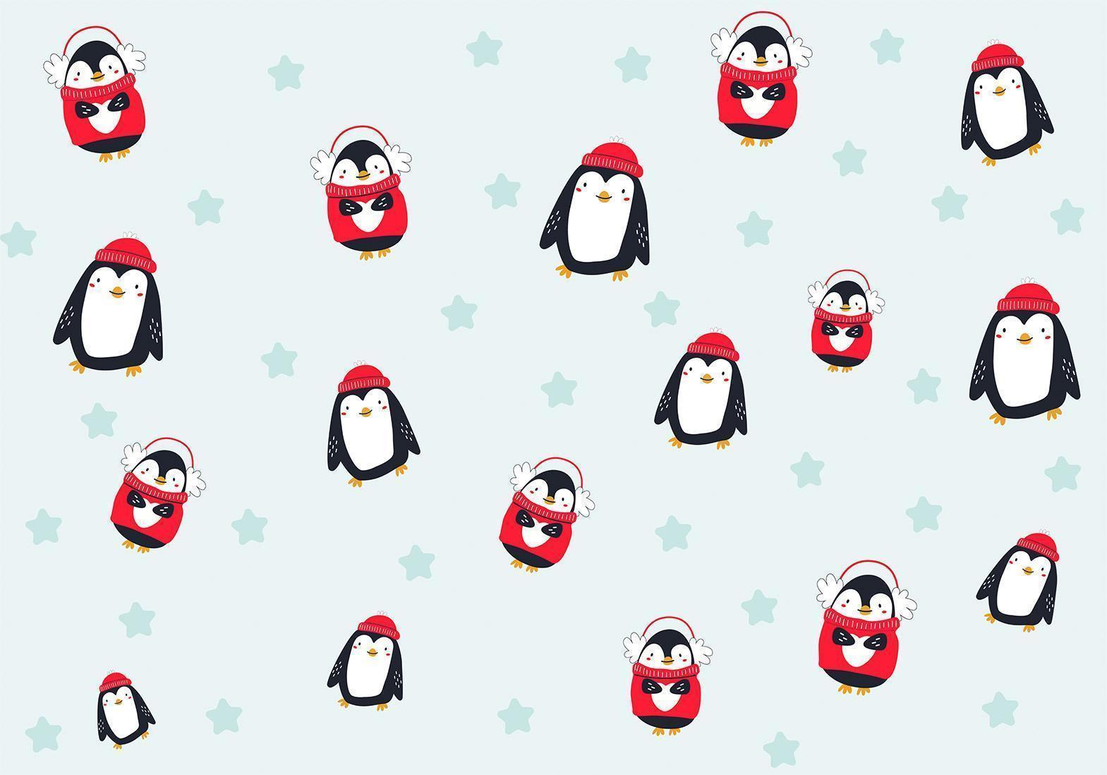 Papier peint - Brawling Penguins