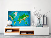 Peinture par numéros - World Map (Blue & Green)