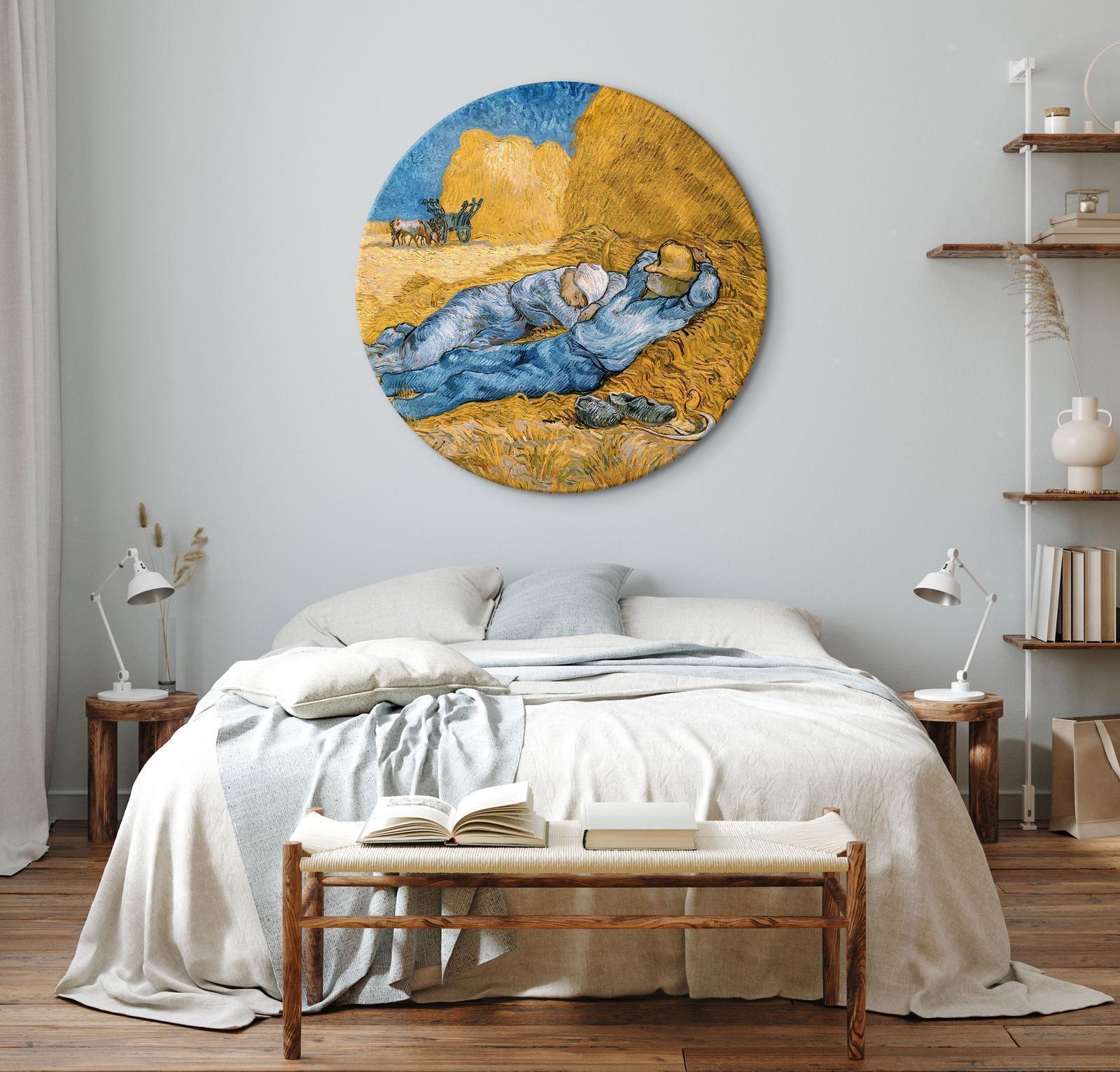 Tableau rond - Noon: Rest from Work (Vincent Van Gogh)