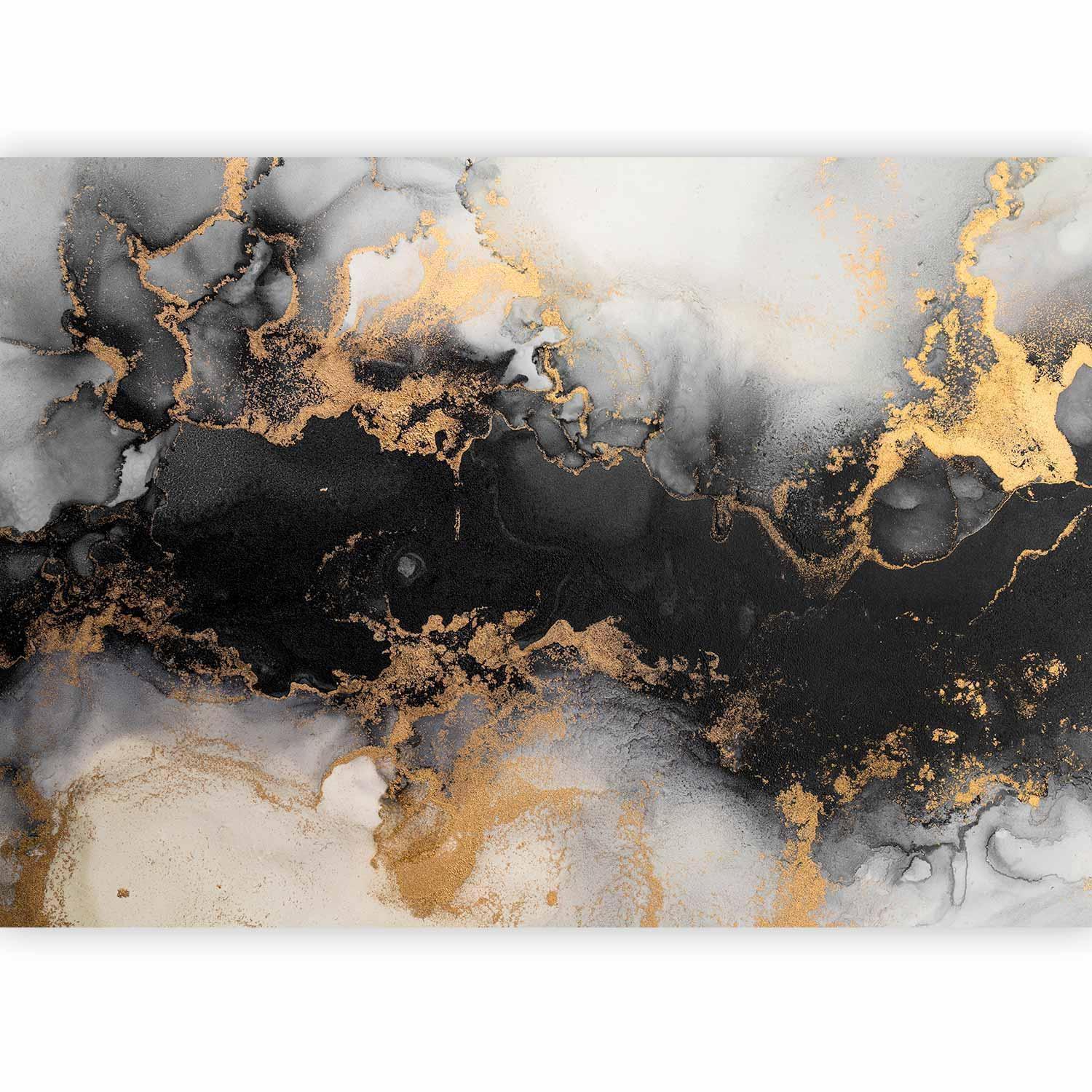 Papier peint - Gold Explosions - an Abstract Pattern Inspired by Marble