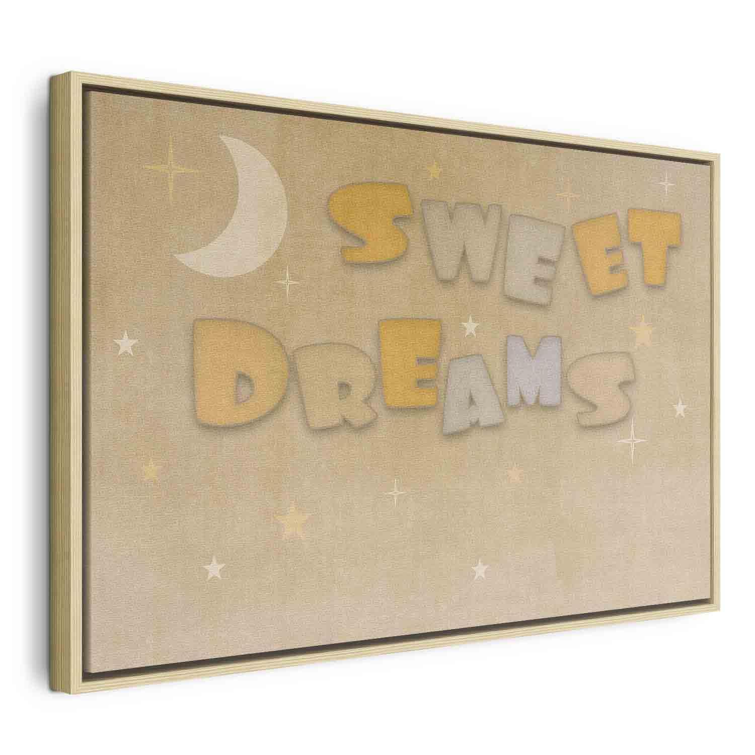 Tableau - Sweet Dreams - Pastel Inscription Surrounded by the Moon and Stars