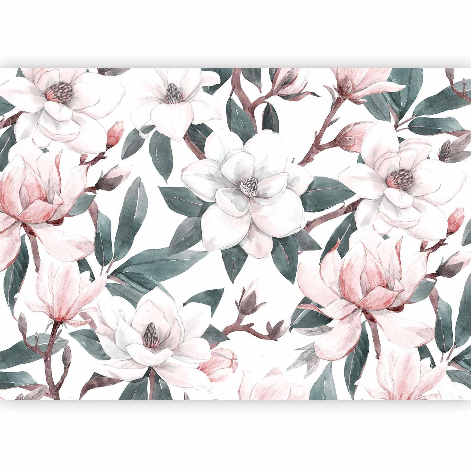 Papier peint - Watercolor Magnolias - Second Variant