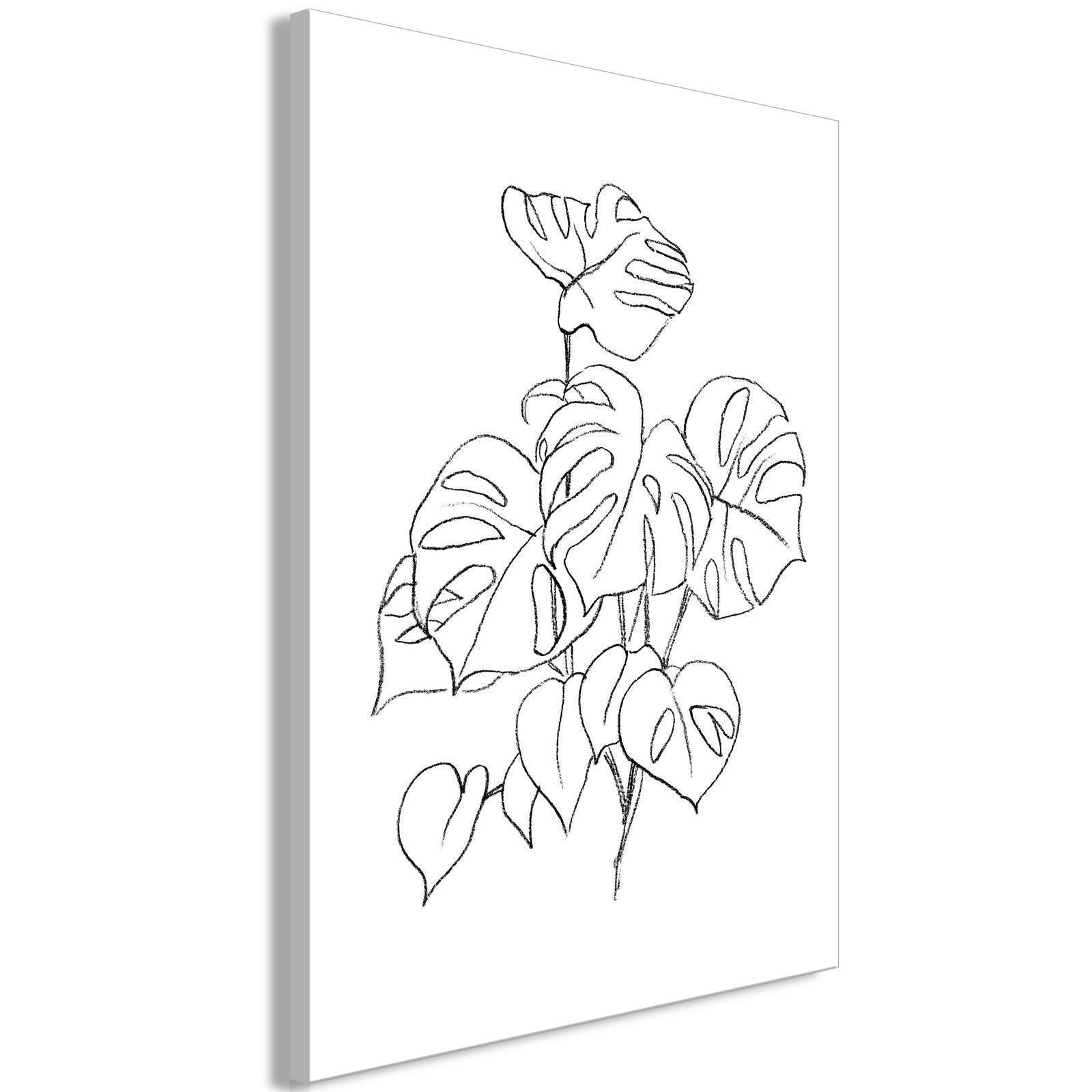 Tableau - Monochrome Monstera (1 Part) Vertical