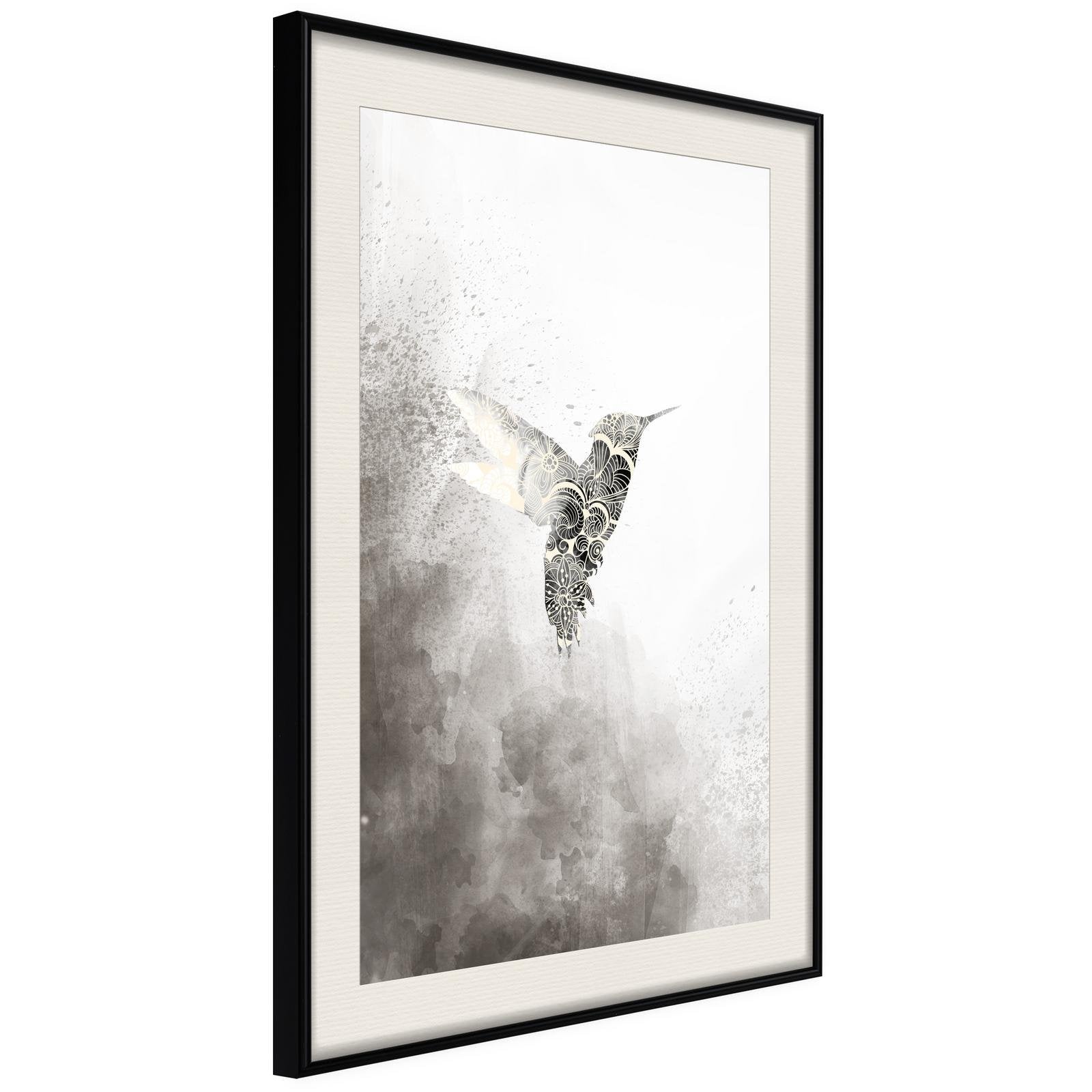 Poster Colibri noir et blanc