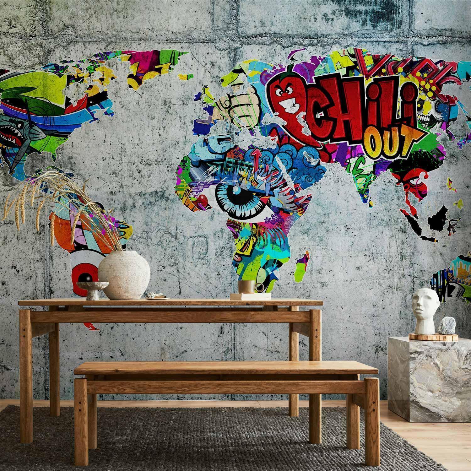 Papier peint - Map - Graffiti