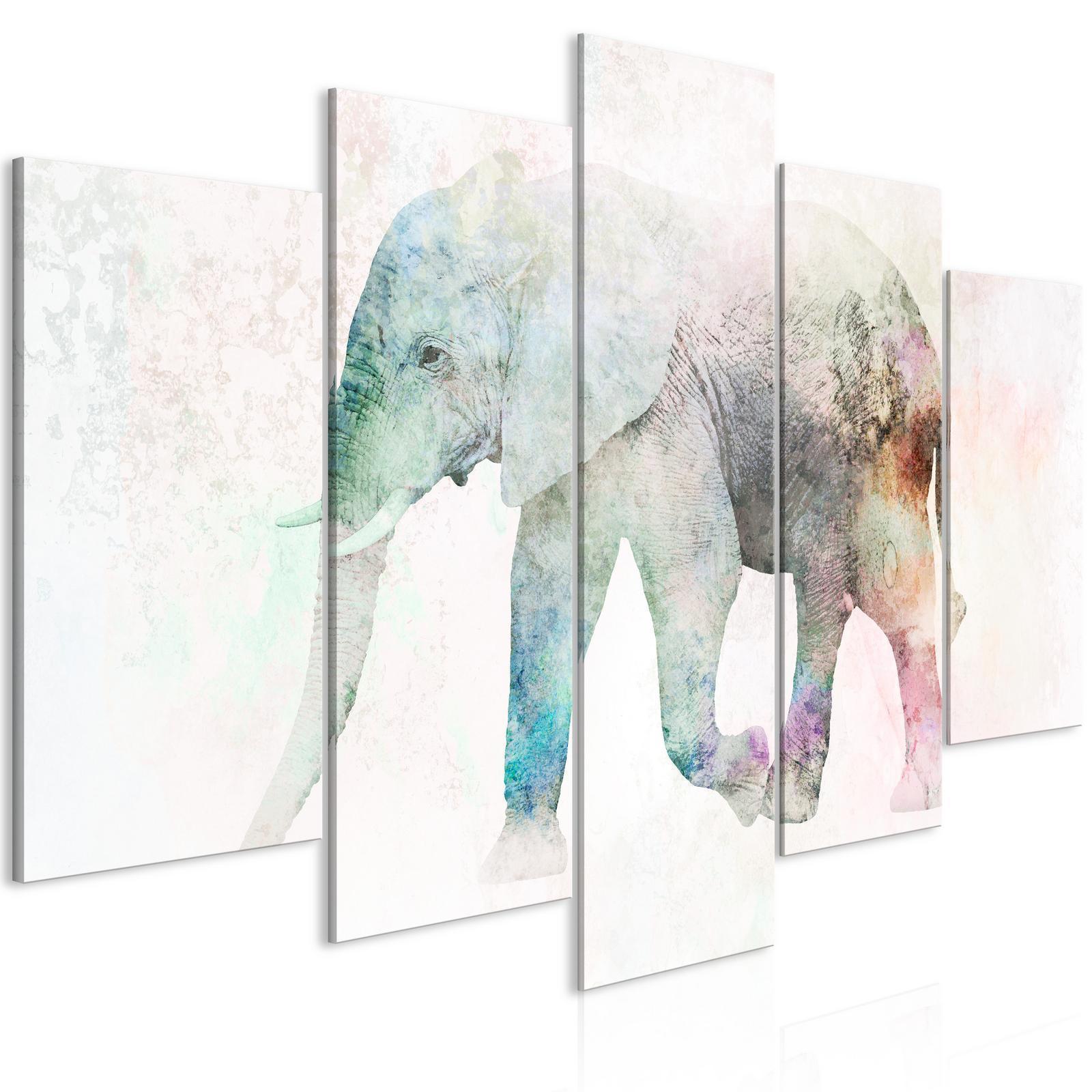 Tableau - Painted Elephant (5 Parts) Wide