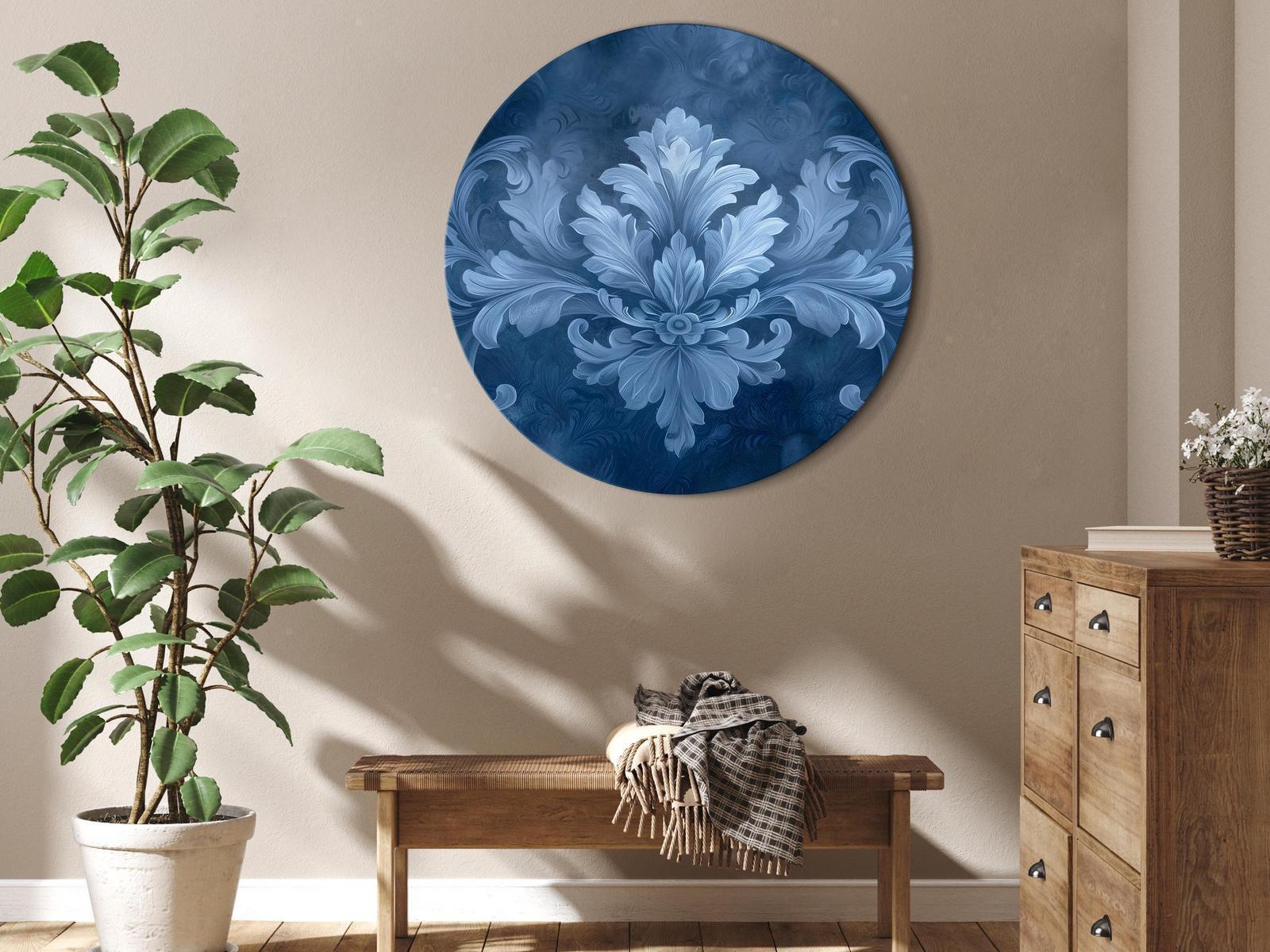 Tableau rond - Ornament in Blue and Cool Colors: Dark Blue Decoration