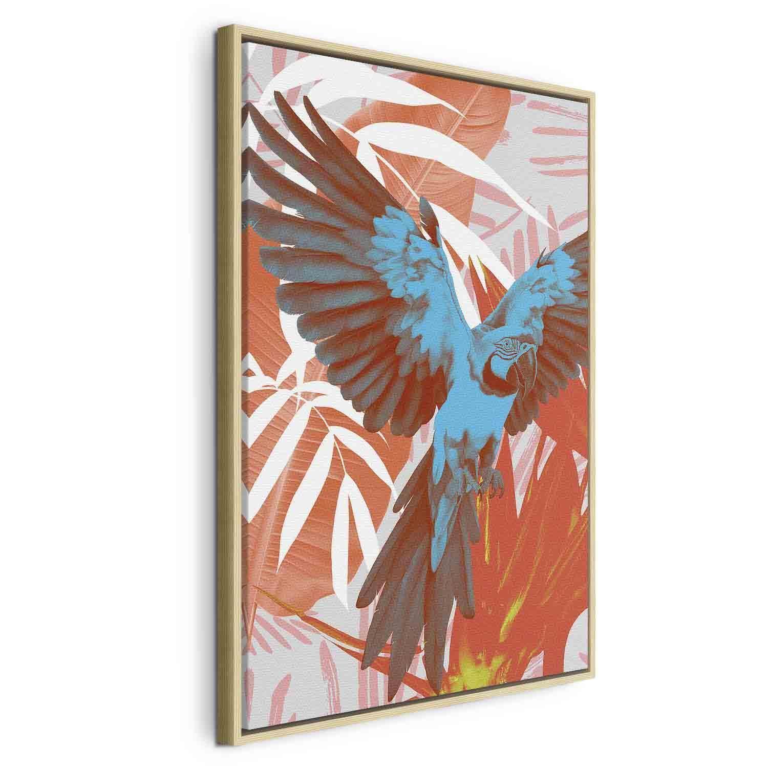 Tableau - Exotic Wings - Parrot Among Abstract Leaf Patterns