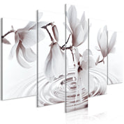 Tableau - Magnolias over Water (5 Parts) Wide Grey