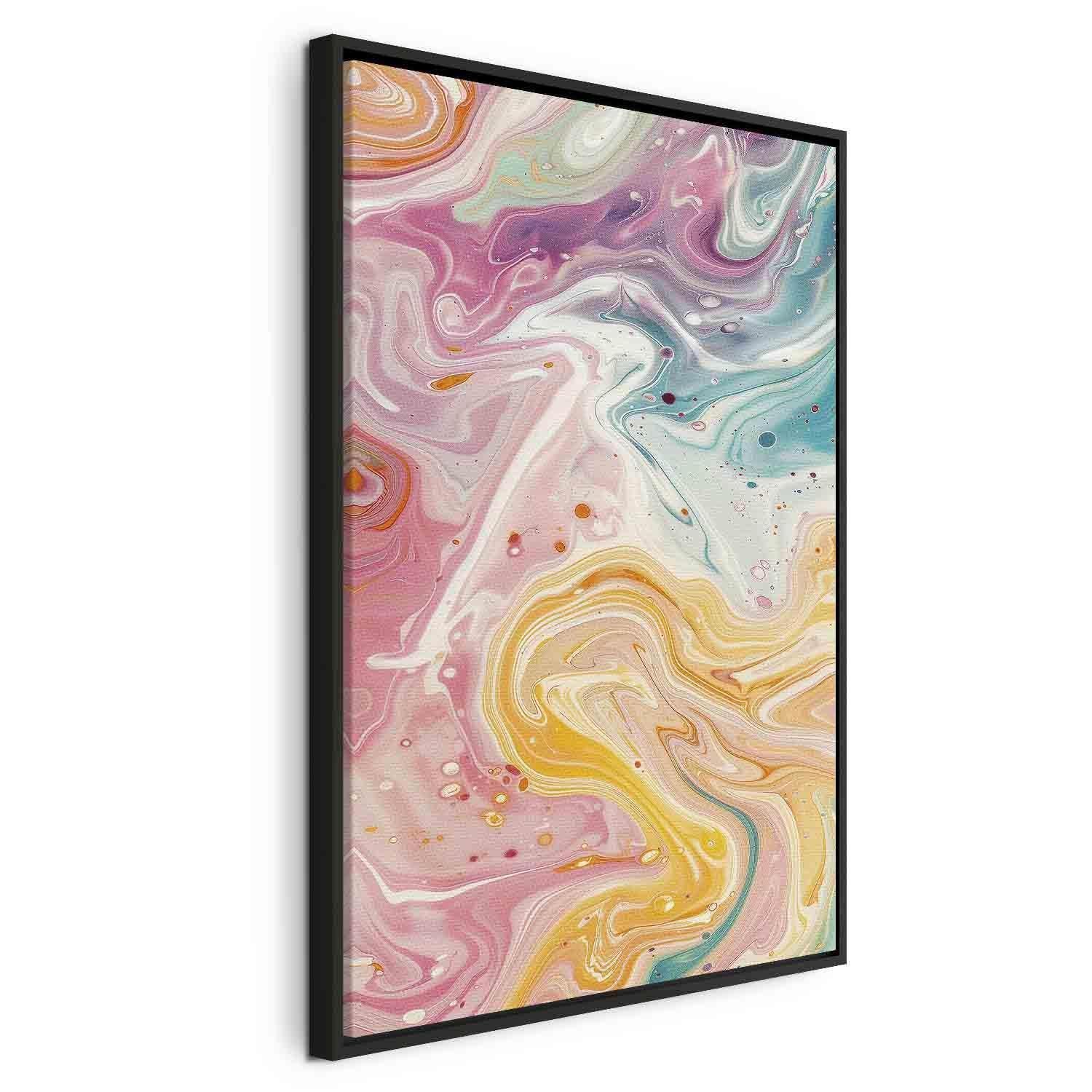 Tableau - Colorful Chaos - Dynamic Shapes in Shades of Pink Yellow and Blue