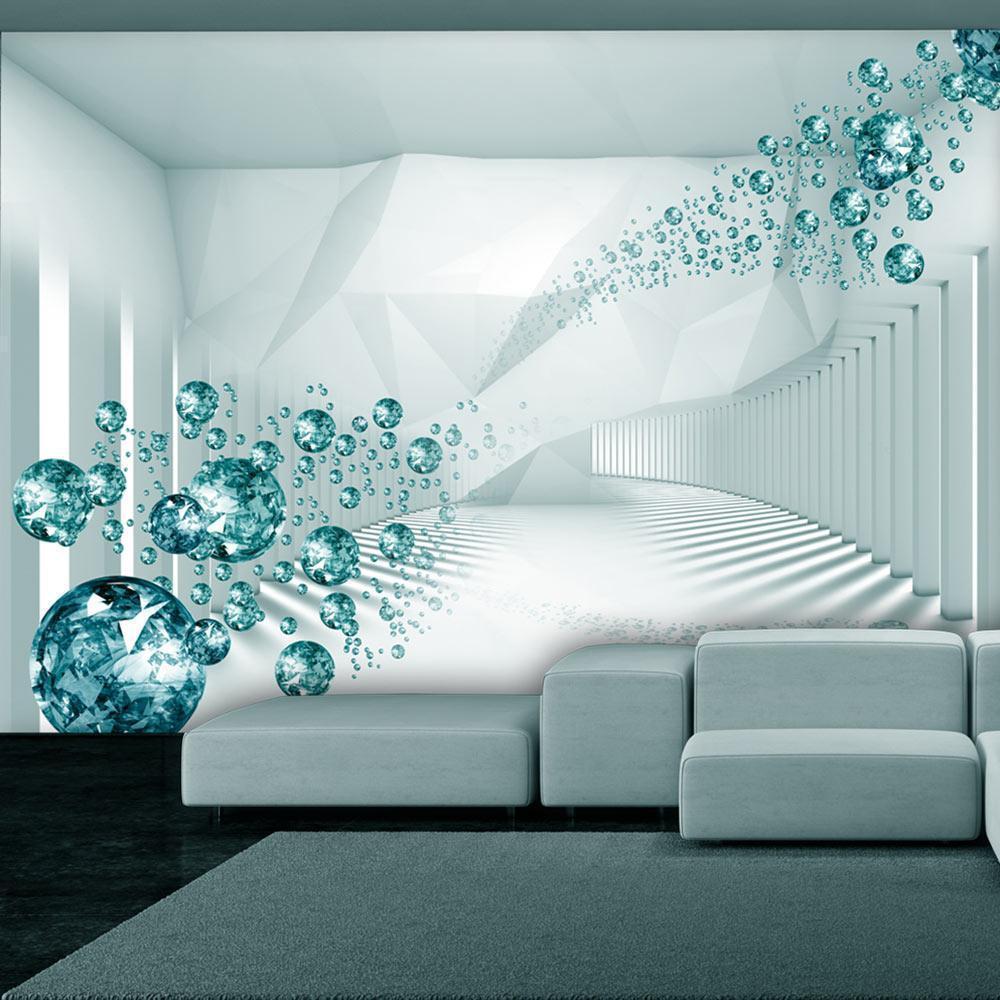 Papier peint - Diamond Corridor (Turquoise)