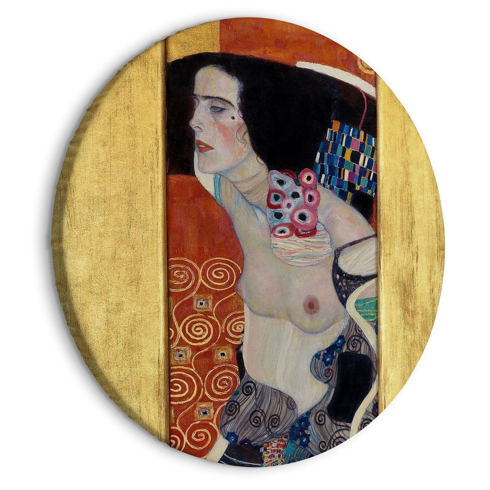 Tableau rond - Judith II, Gustav Klimt - Abstract Portrait of a Half-Naked Woman