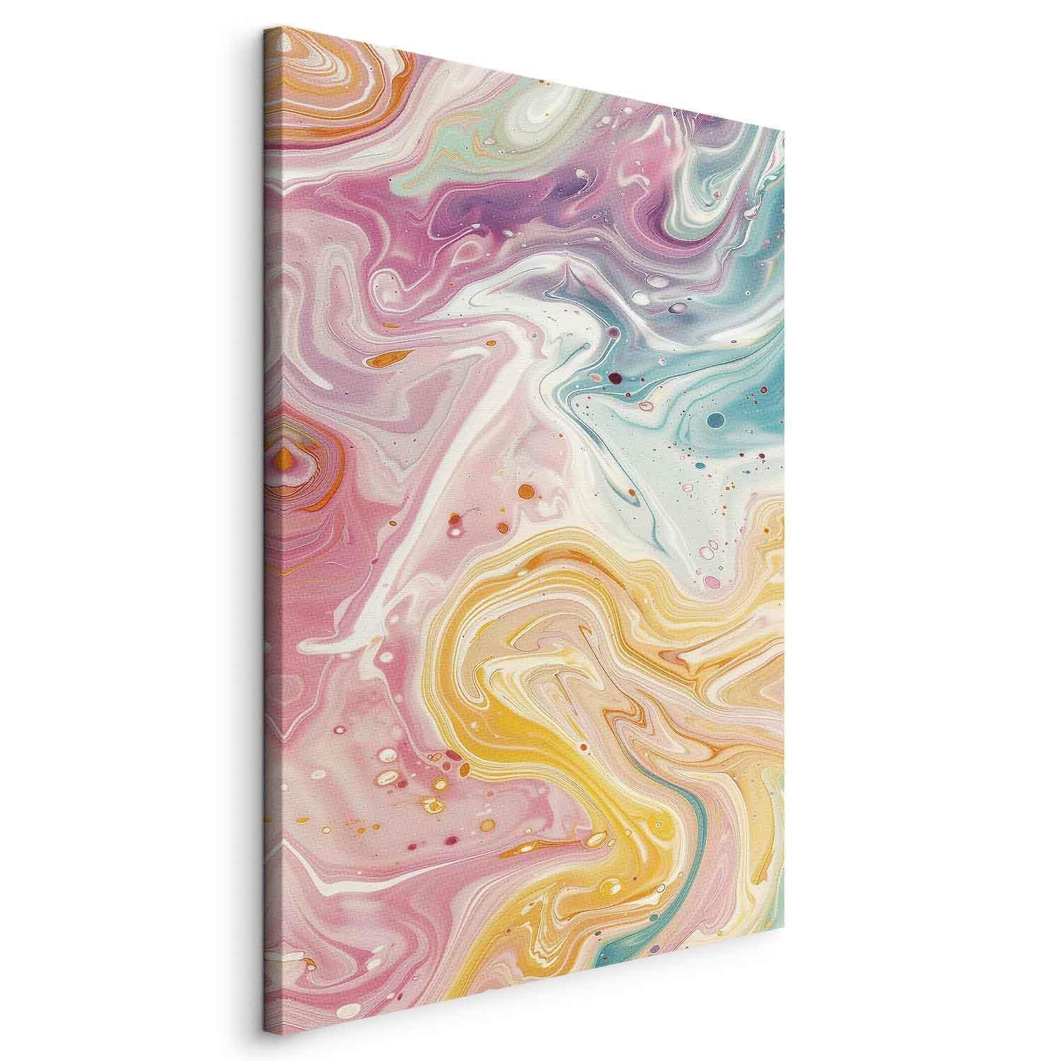 Tableau - Colorful Chaos - Dynamic Shapes in Shades of Pink Yellow and Blue