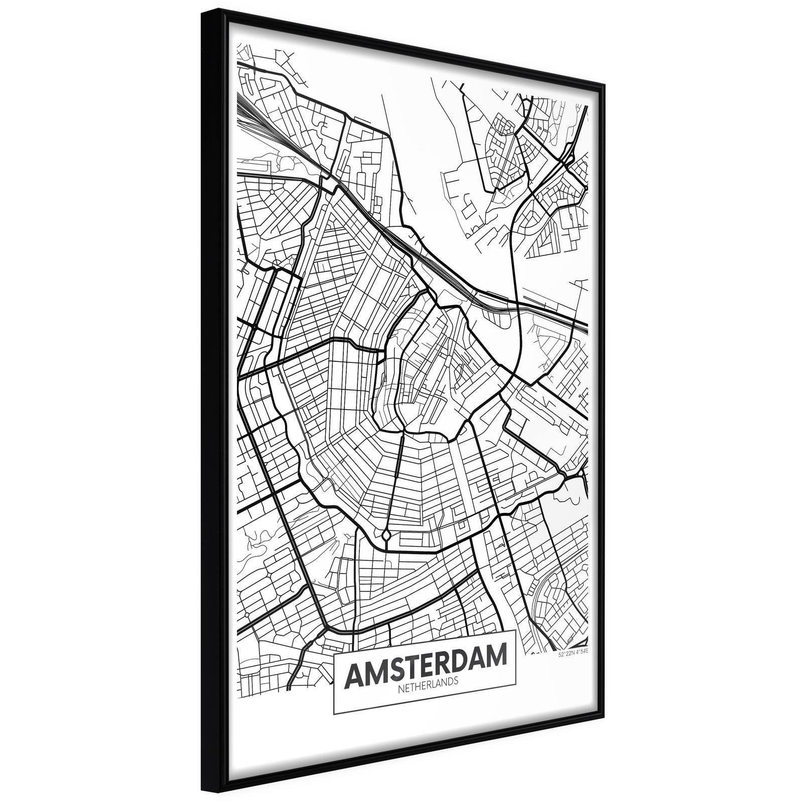 Poster Carte d'Amsterdam