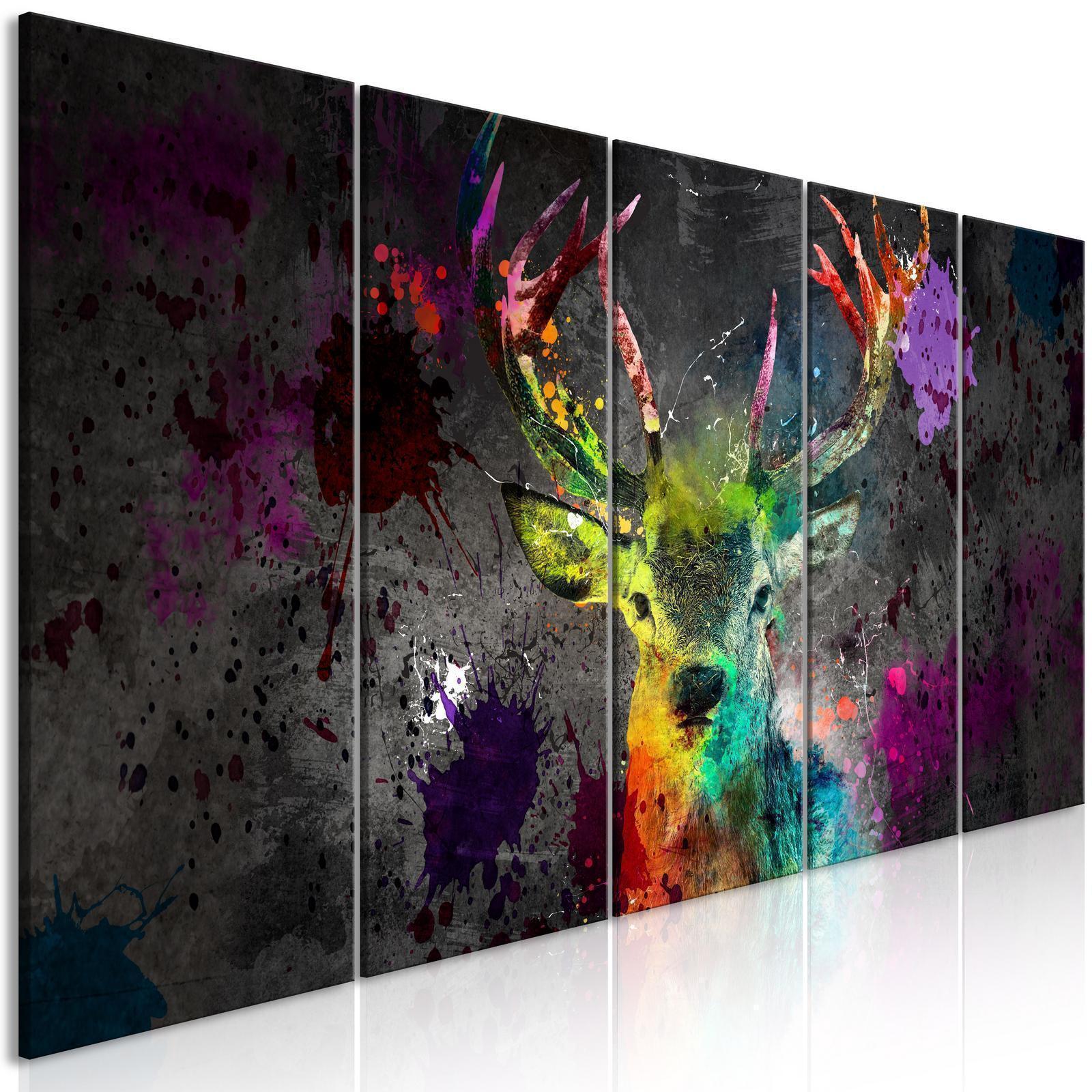 Tableau - Rainbow Deer (5 Parts) Narrow