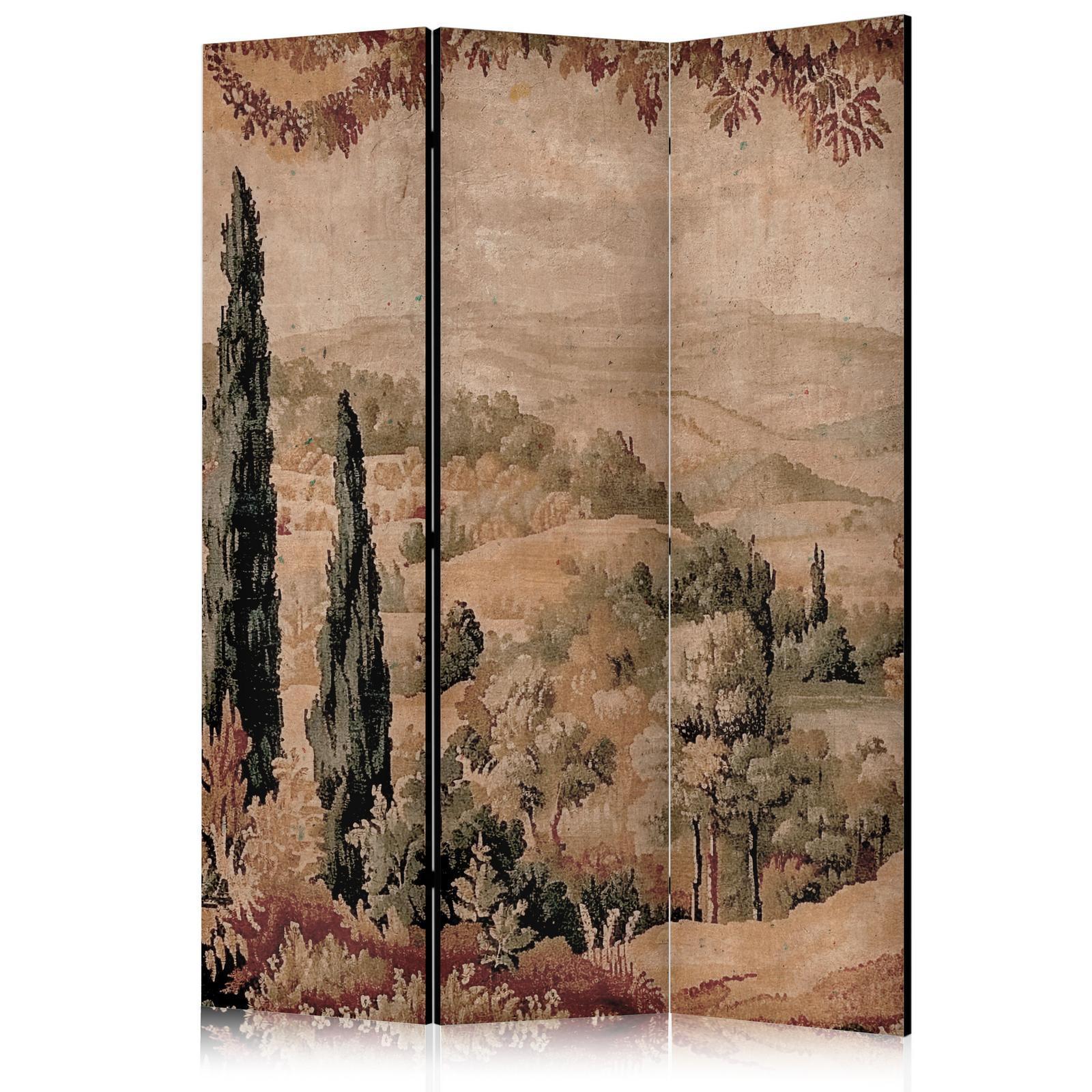 Paravent - Landscape with Cypresses - Old Tapestry with Mediterranean Vegetation