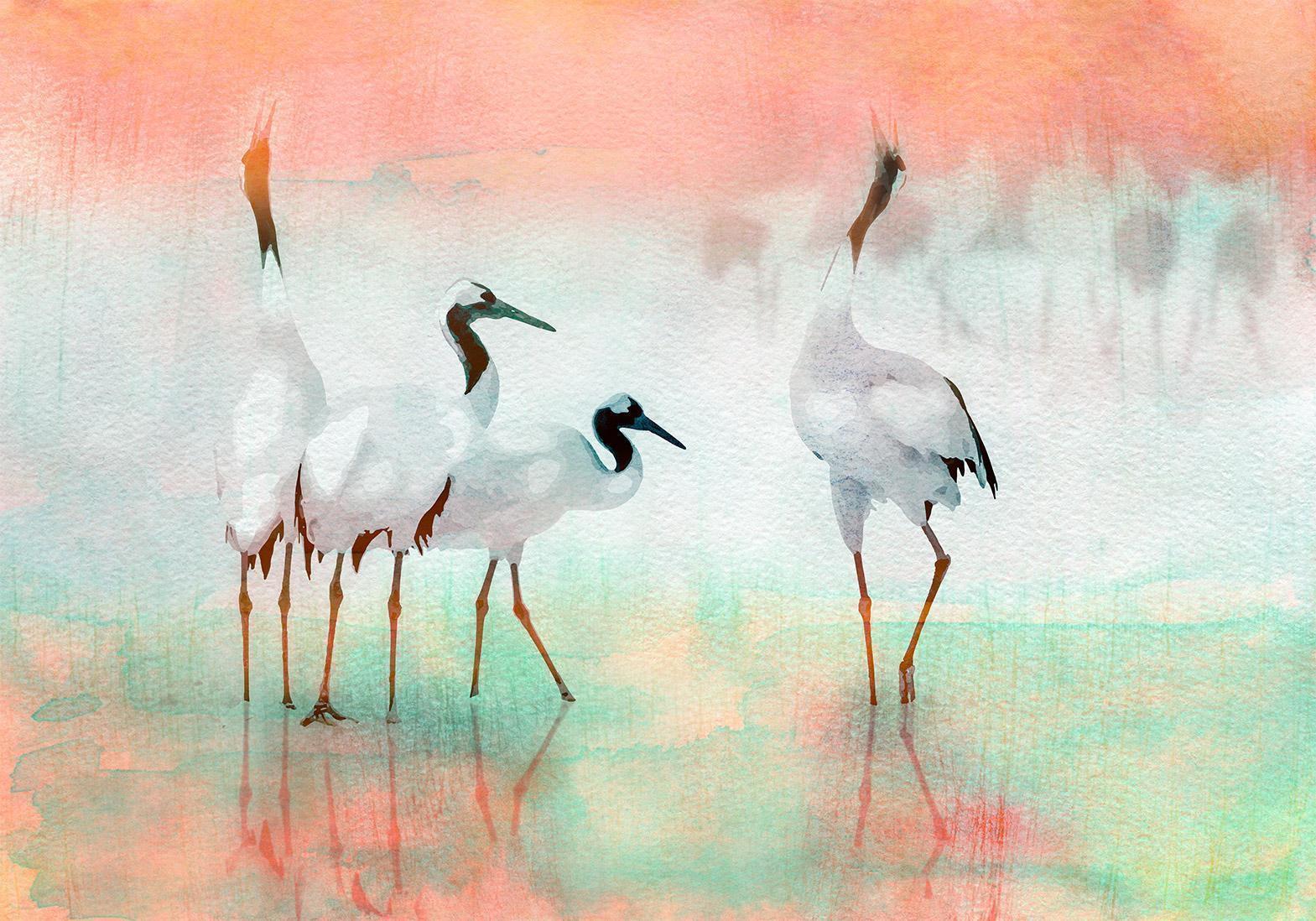 Papier peint - Cranes in Pastels