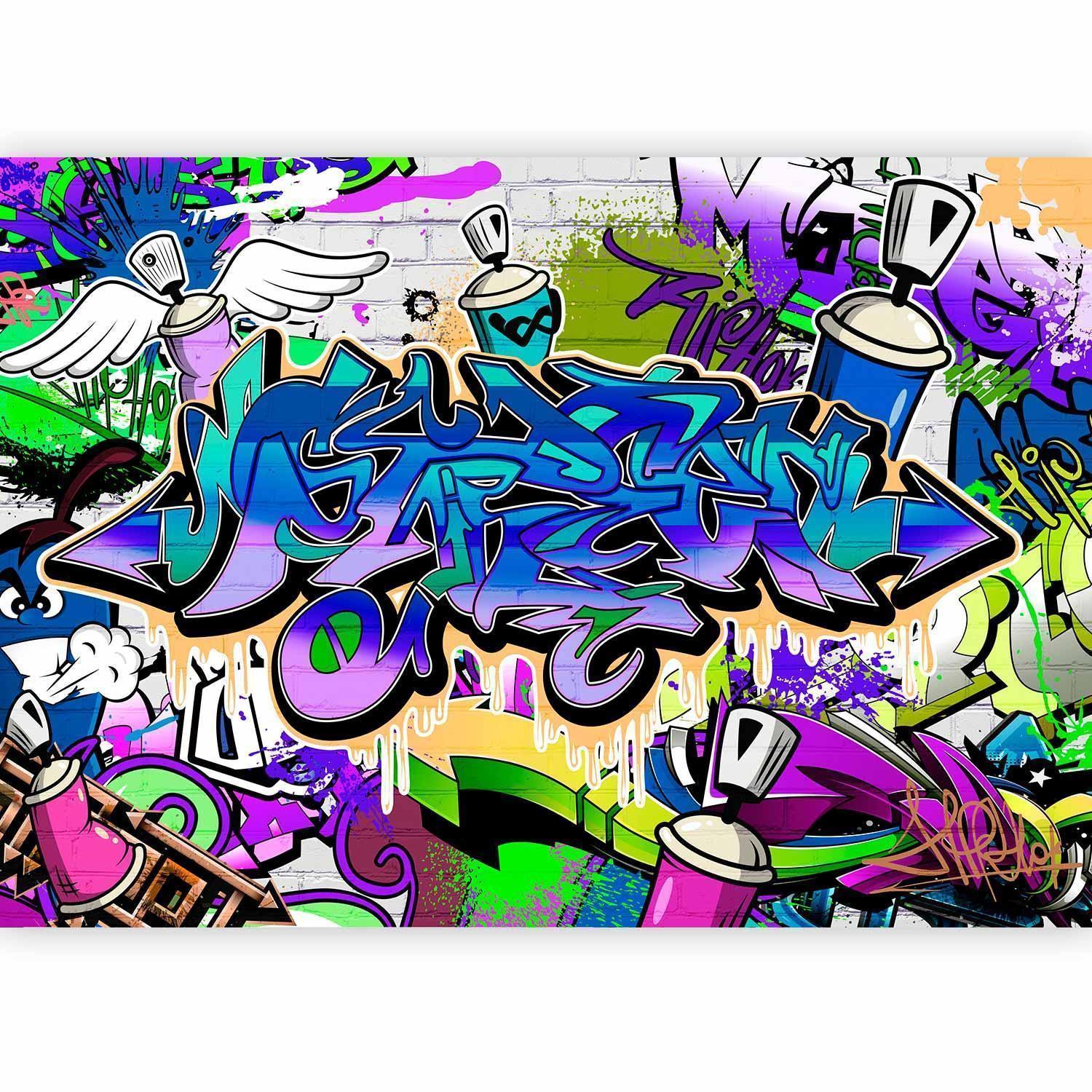 Papier peint - Graffiti: violet theme