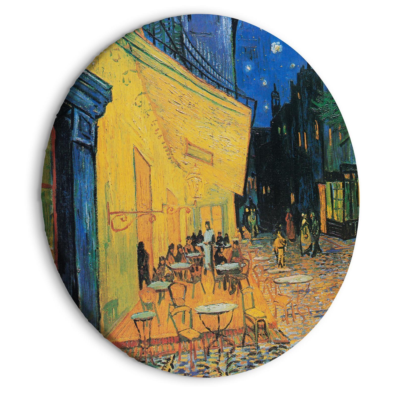 Tableau rond - Café Terrace at Night, Vincent Van Gogh - View of a French Street