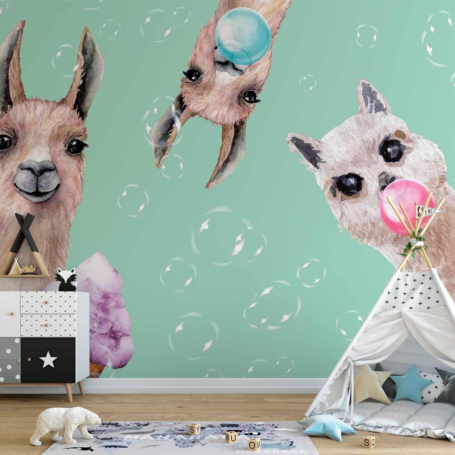 Papier peint - Crazy Llamas