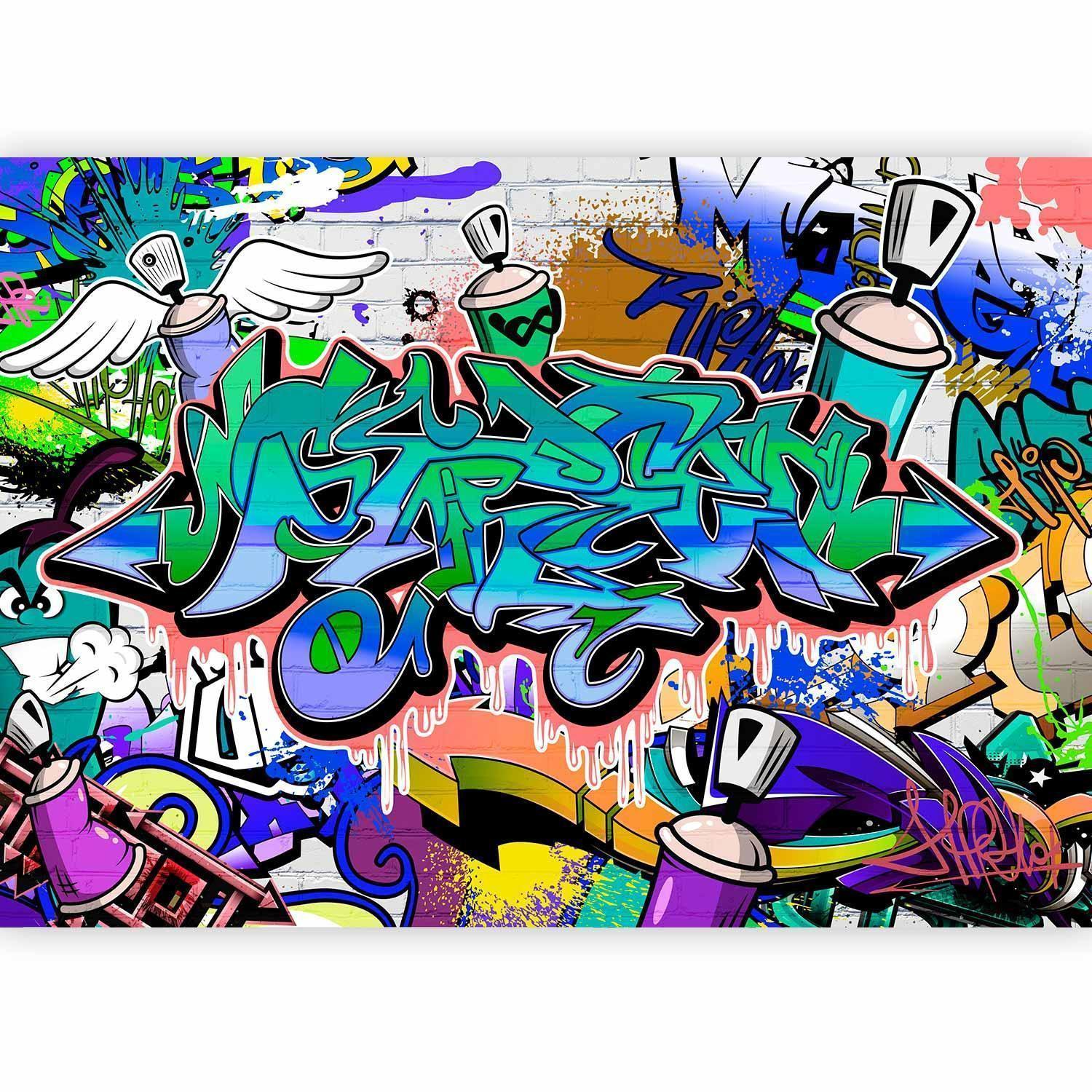 Papier peint - Graffiti: blue theme