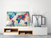 Peinture par numéros - World Map (Blue & Red)