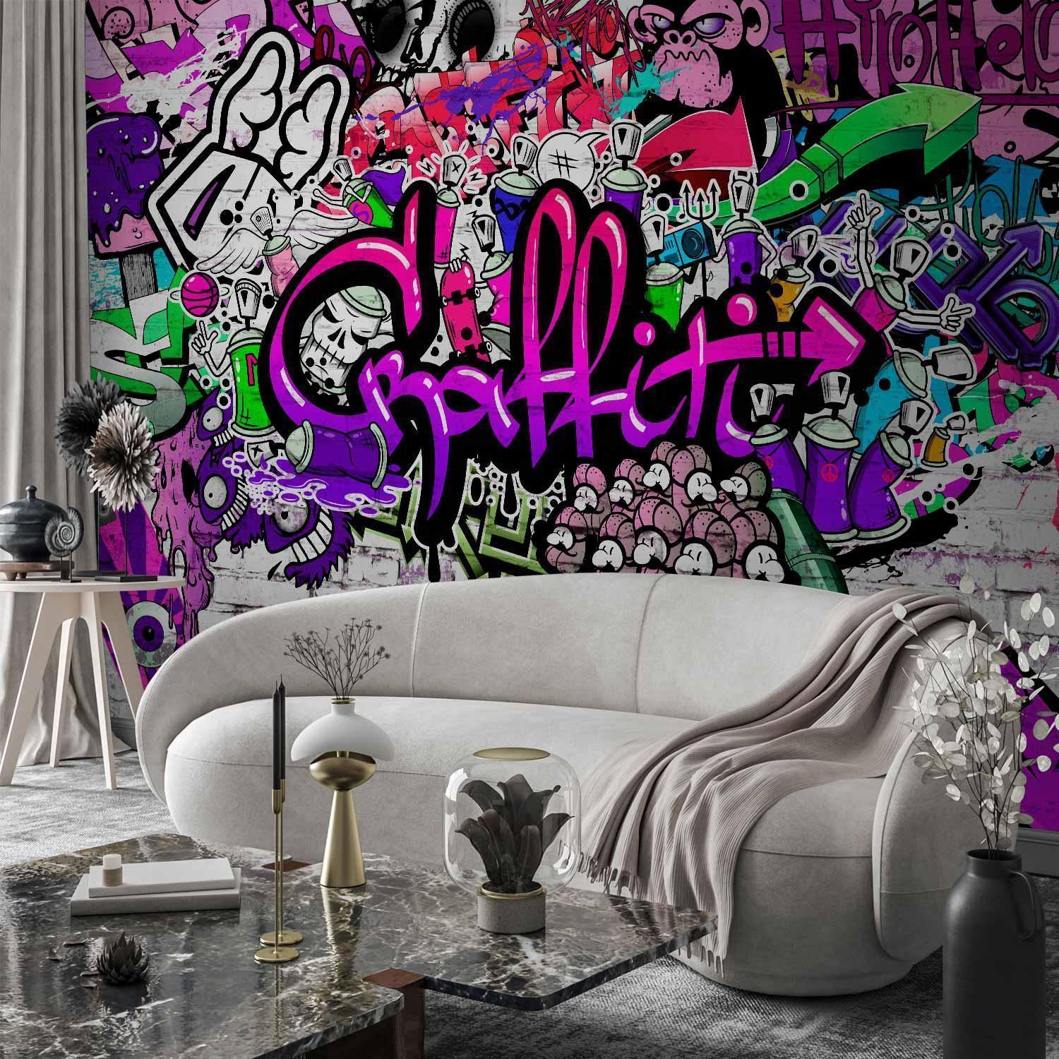 Papier peint - Purple Graffiti