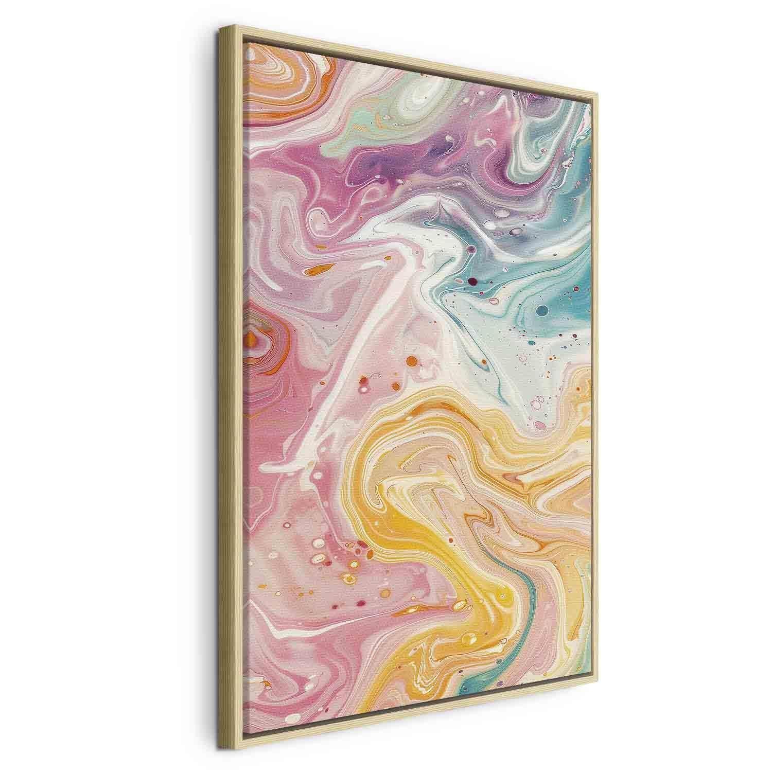 Tableau - Colorful Chaos - Dynamic Shapes in Shades of Pink Yellow and Blue