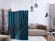 Paravent - Zebra pattern (turquoise)