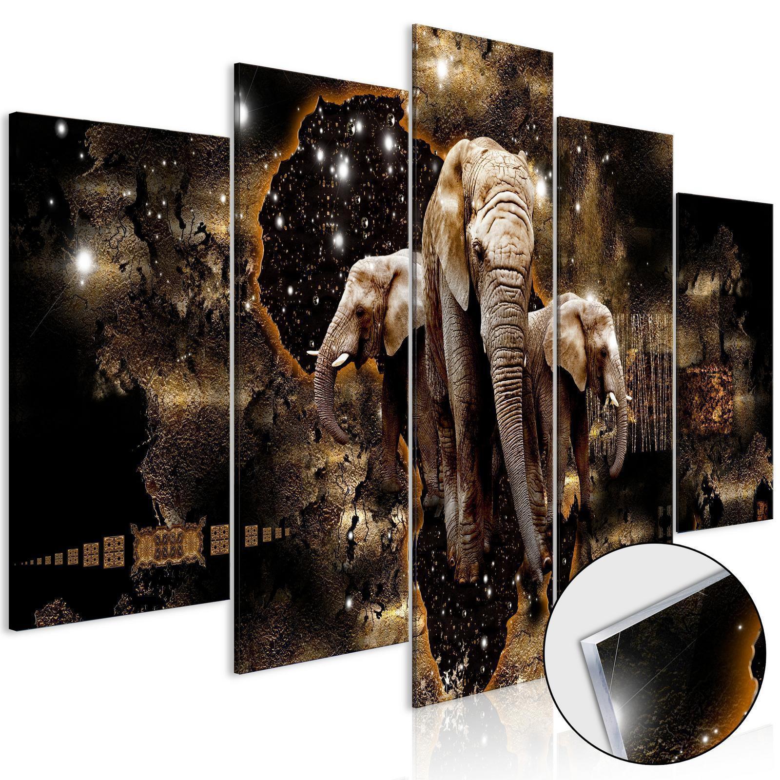 Tableau sur verre acrylique - Brown Elephants