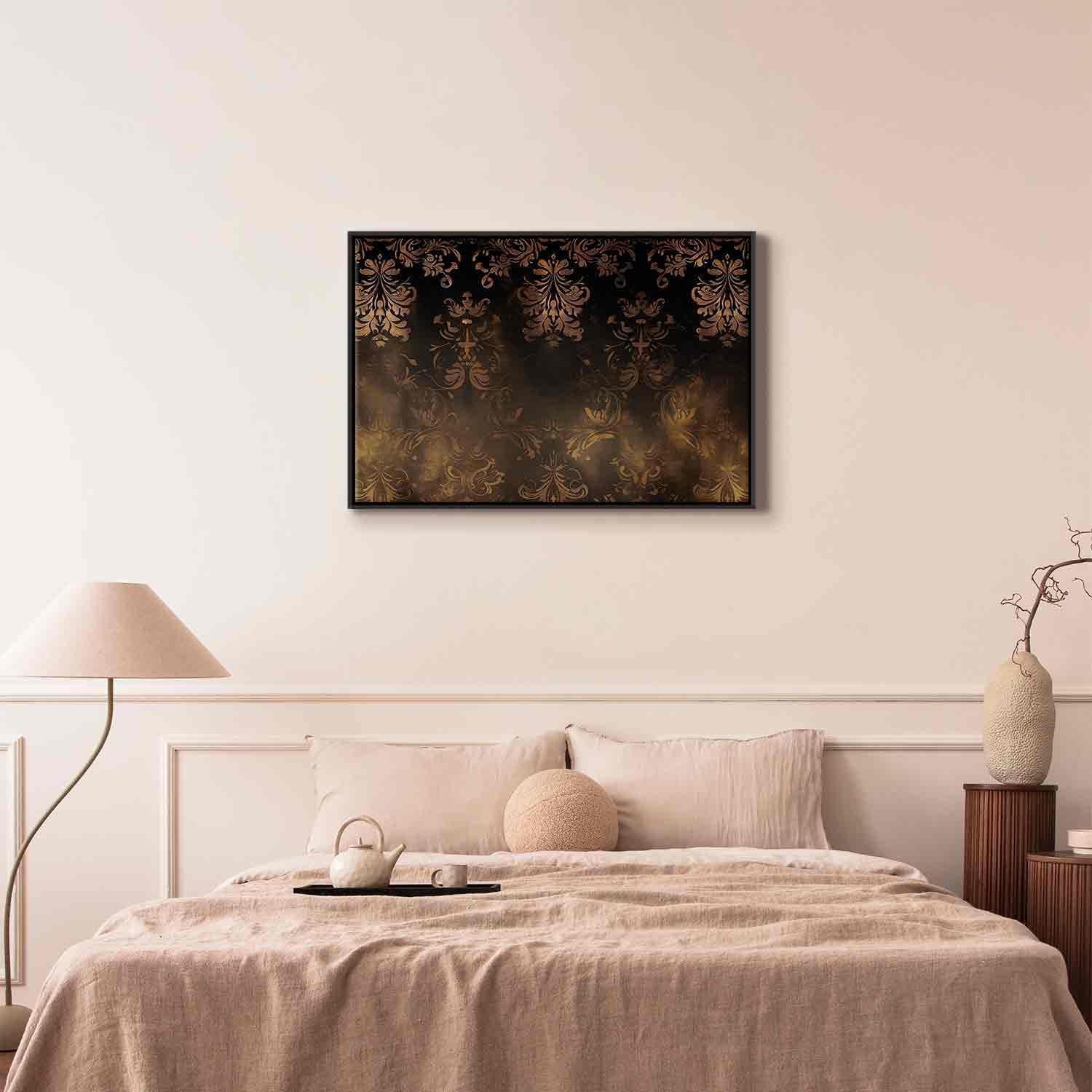 Tableau - Baroque Ornaments in Patinated Gold and Browns: Retro Motif