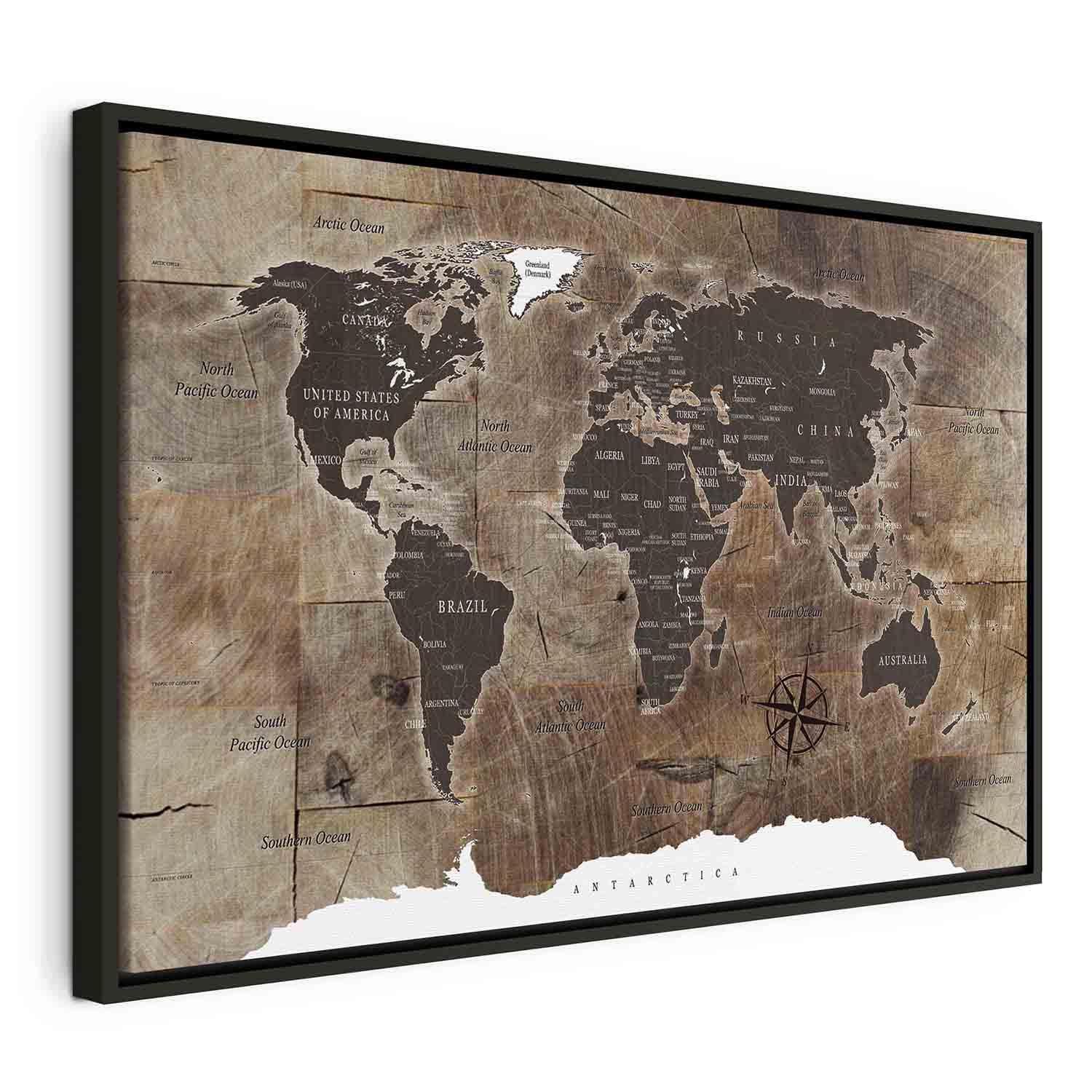 Tableau - World Map: Wooden Mosaic