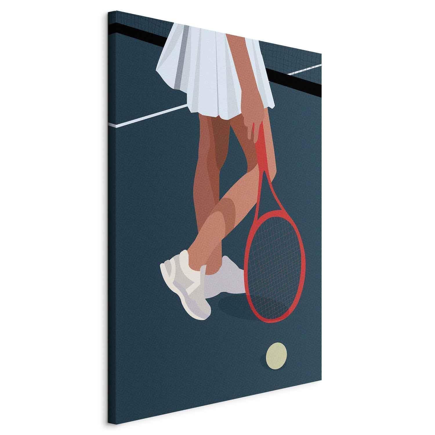 Tableau - Female Tennis Player With a Red Racket on the Court - Graphics