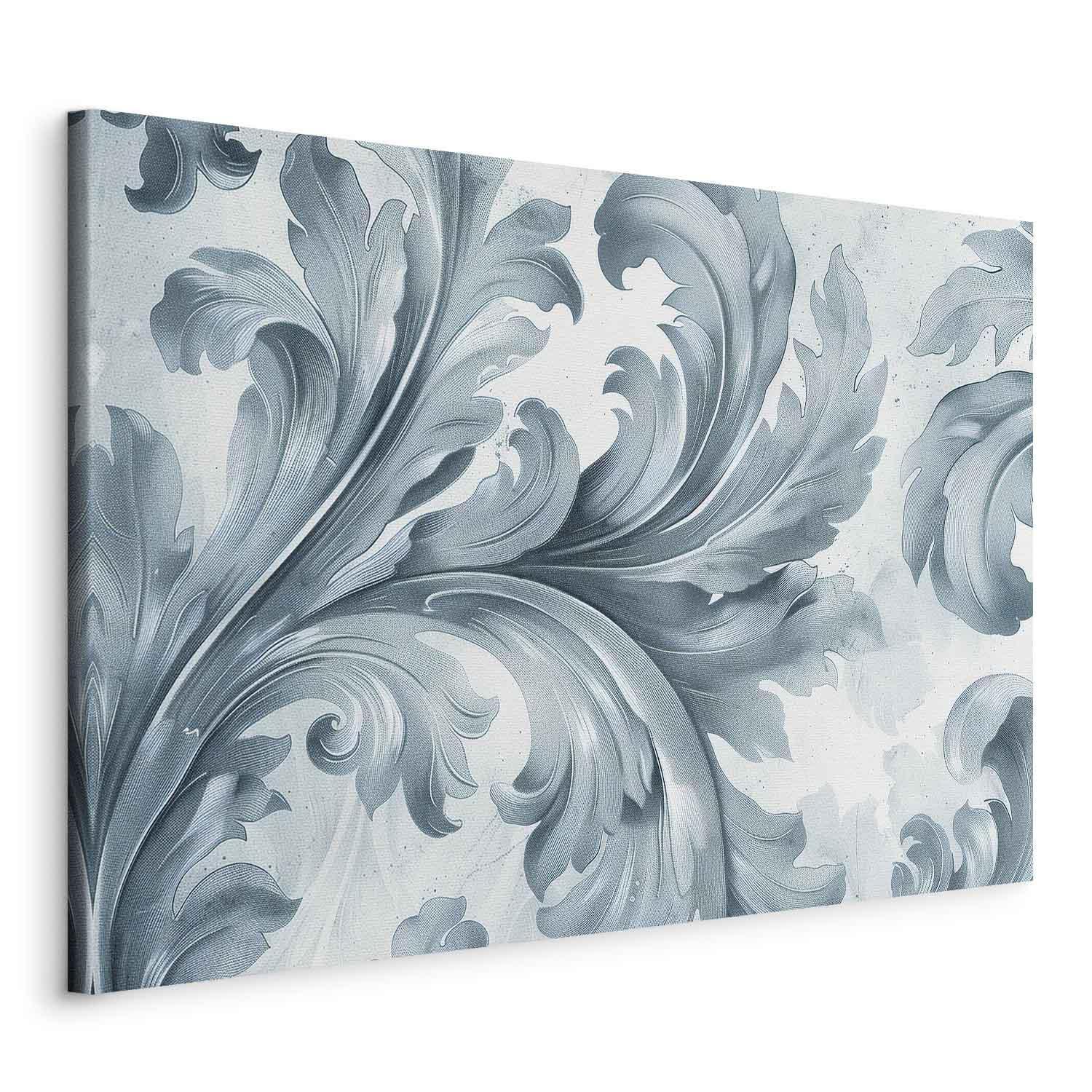 Tableau - Stone Baroque Ornaments in Light Shades of Gray-Blue