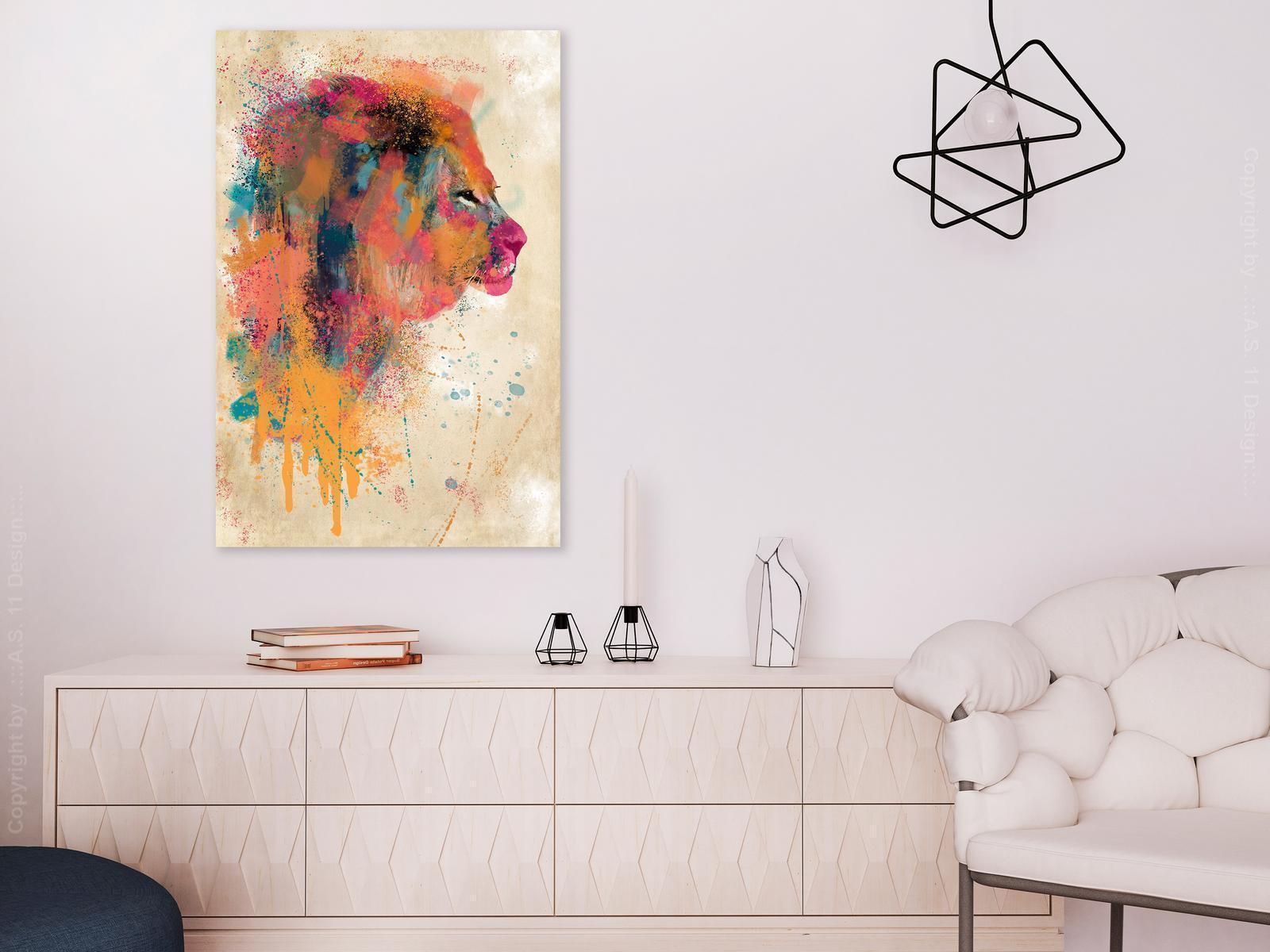 Tableau - Watercolor Lion (1 Part) Vertical