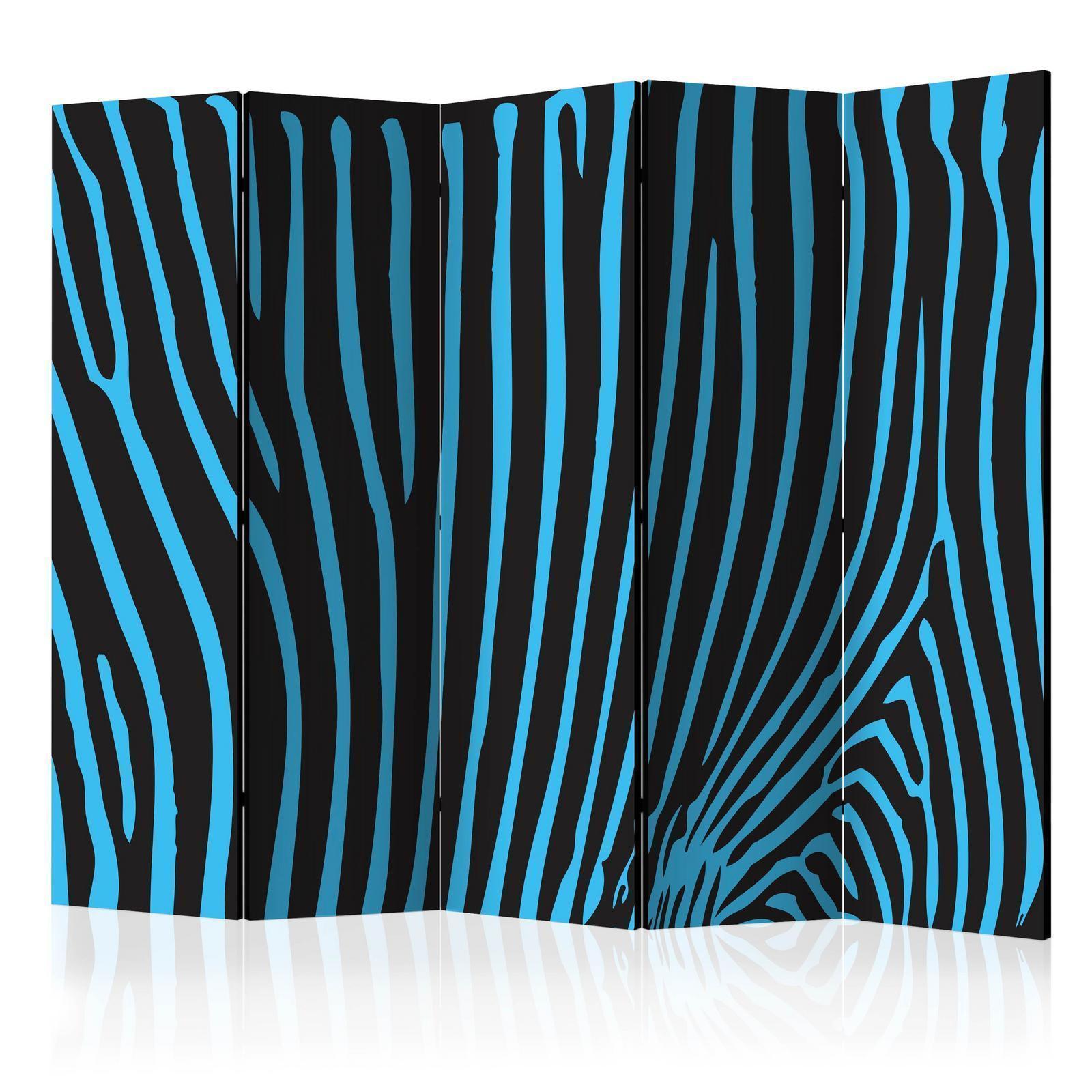 Paravent - Zebra pattern (turquoise) II