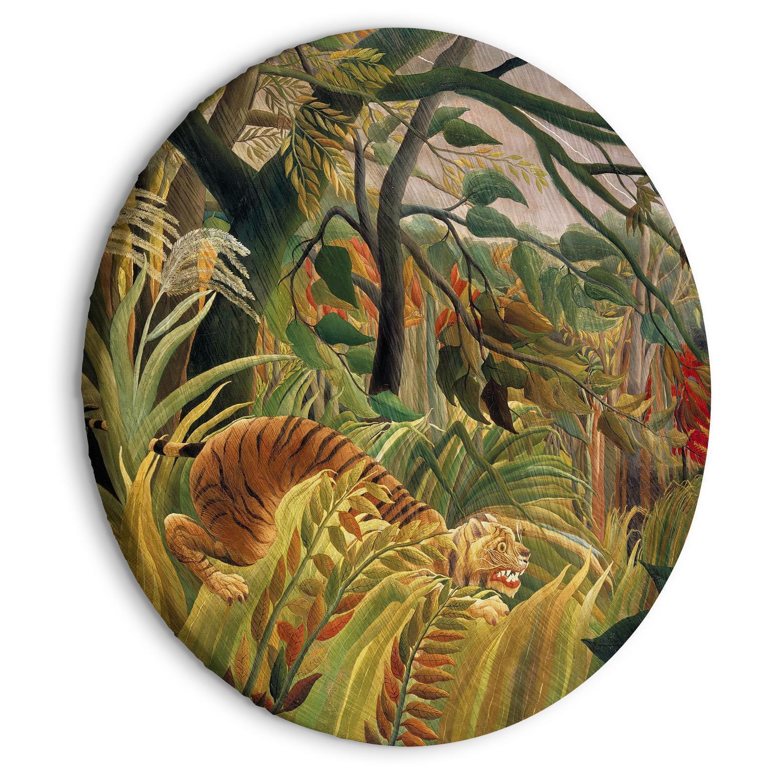 Tableau rond - Tiger in a Tropical Storm (Henri Rousseau)