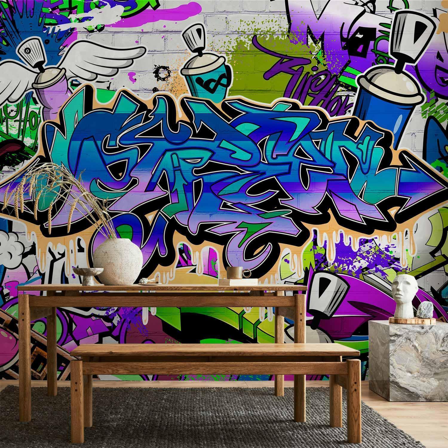 Papier peint - Graffiti: violet theme